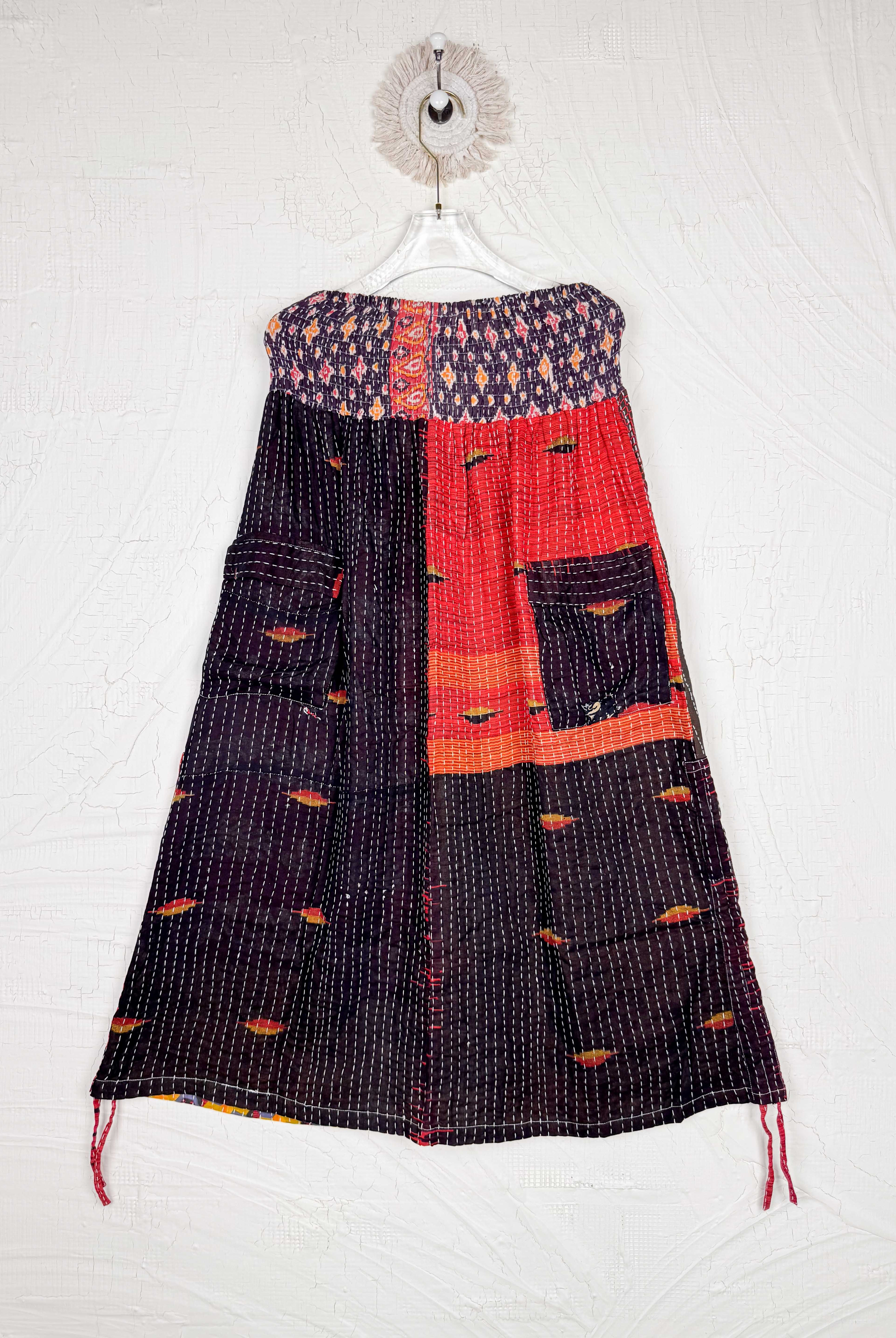 Dark kantha skirt - Love Protect Sustain