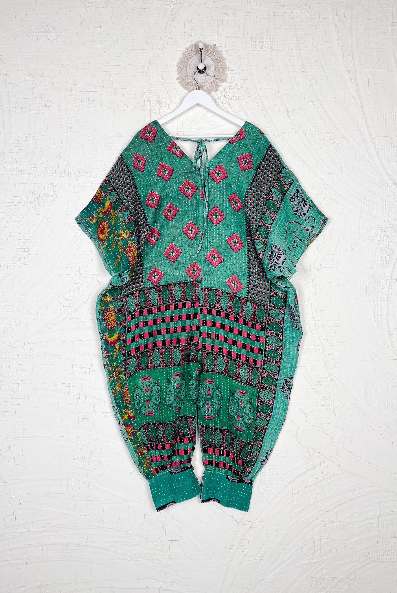 Easy fit Kantha travel jumpsuit - Love Protect Sustain