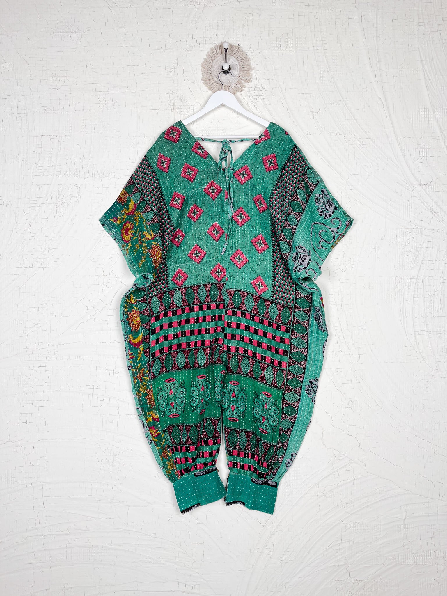 Easy fit Kantha travel jumpsuit - Love Protect Sustain