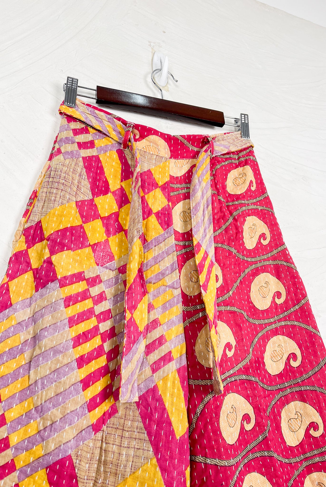 Elastic waist kantha pants - Love Protect Sustain