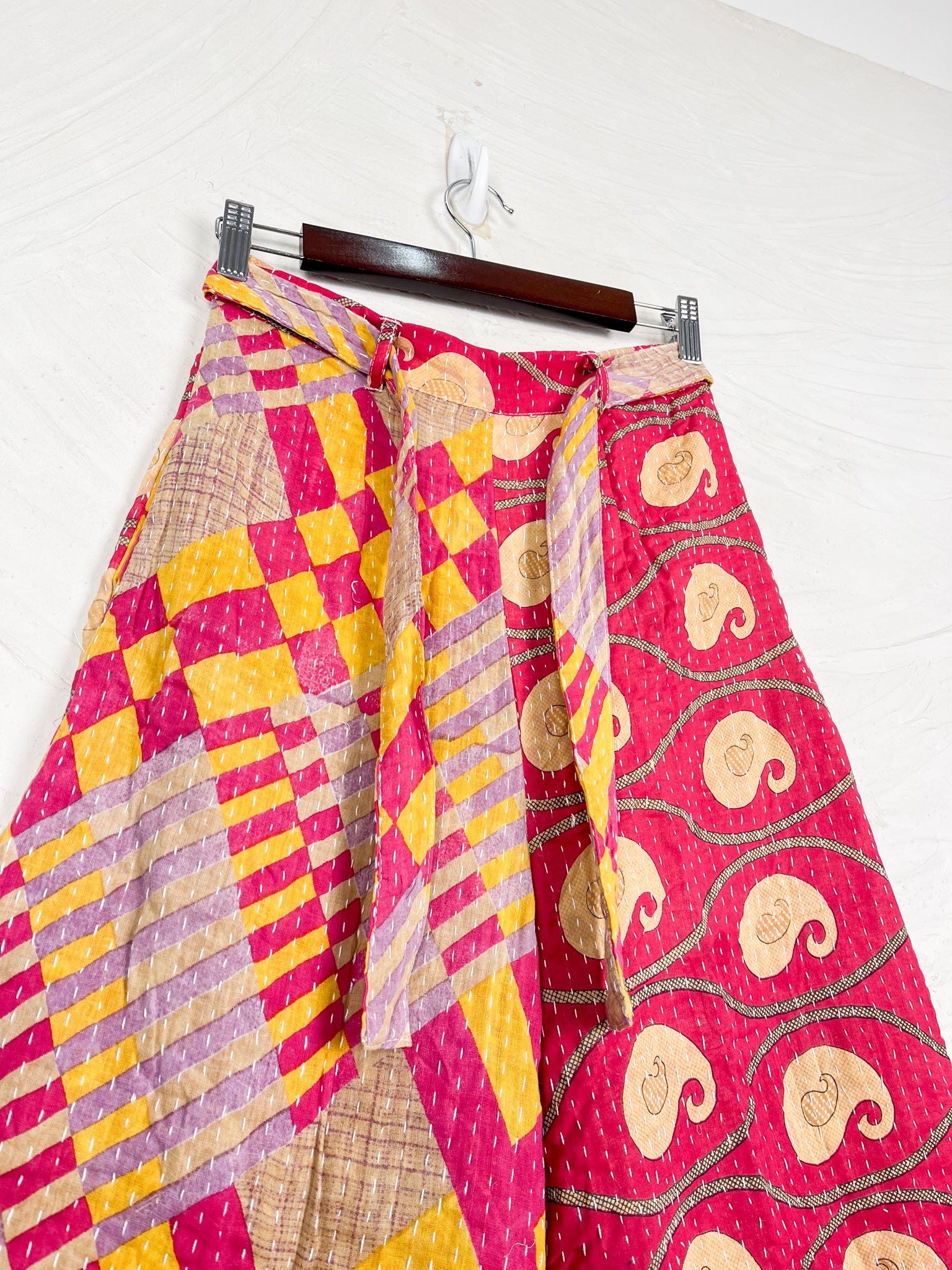 Elastic waist kantha pants - Love Protect Sustain