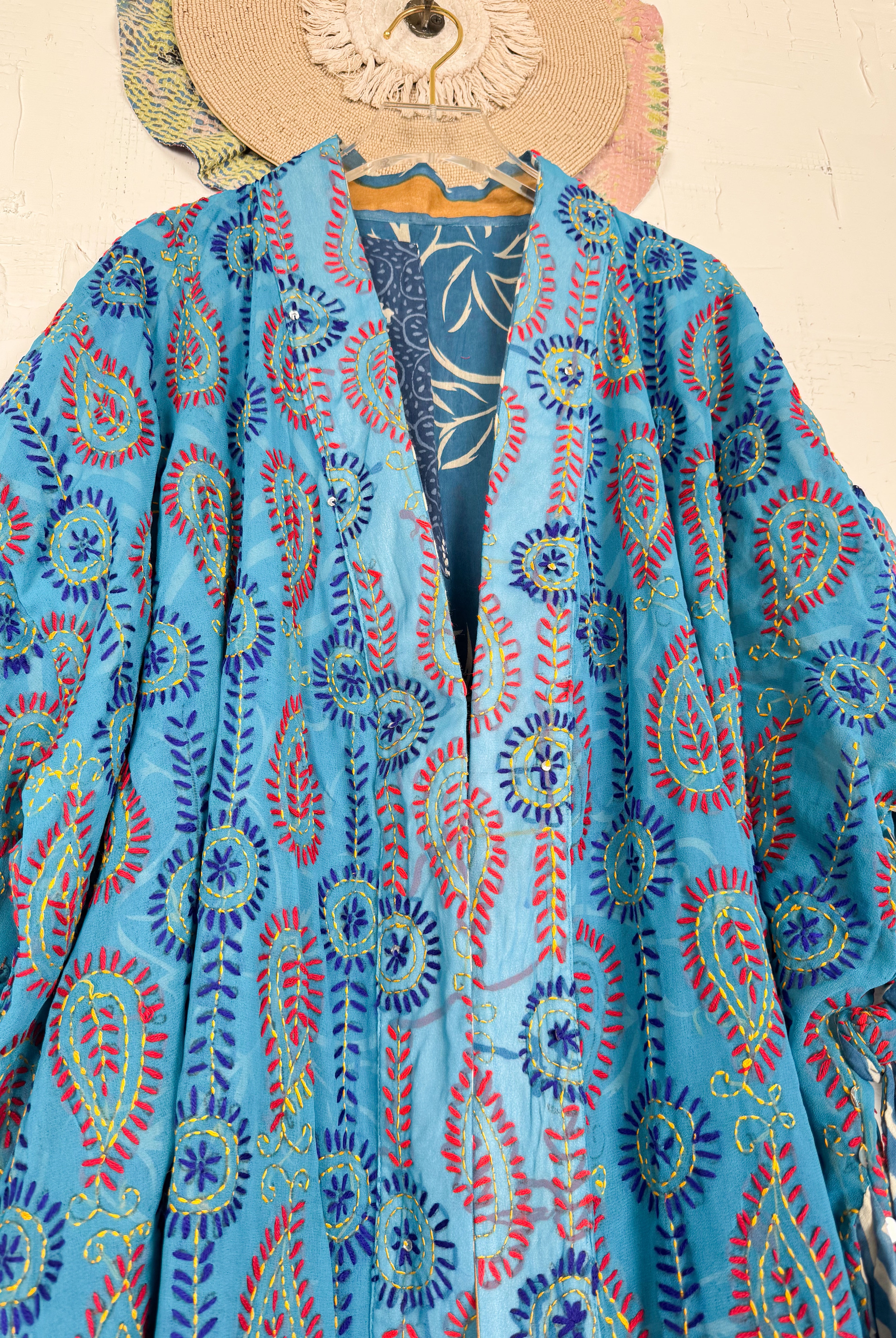 Embroidered kimono - Love Protect Sustain