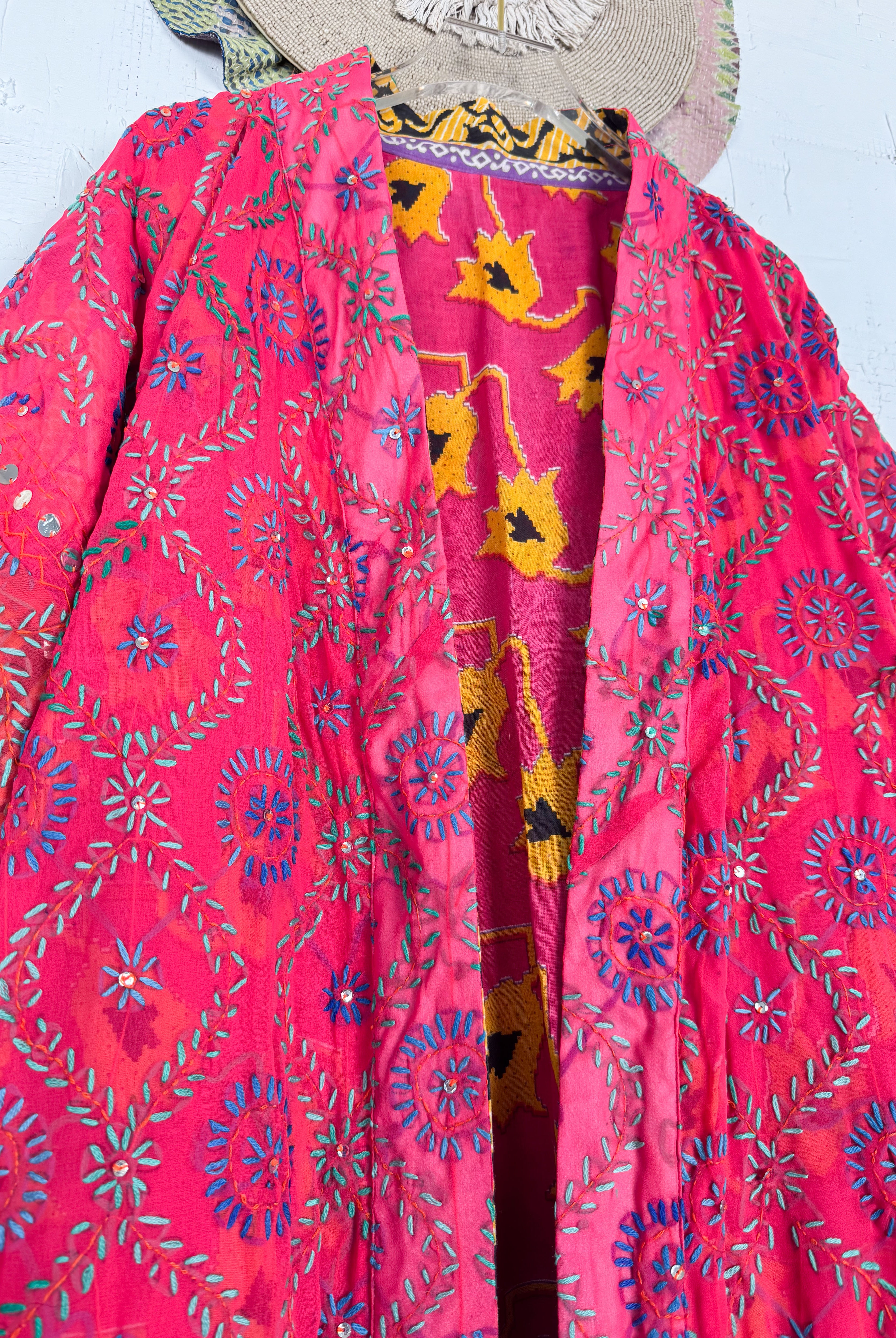 Embroidered kimono - Love Protect Sustain