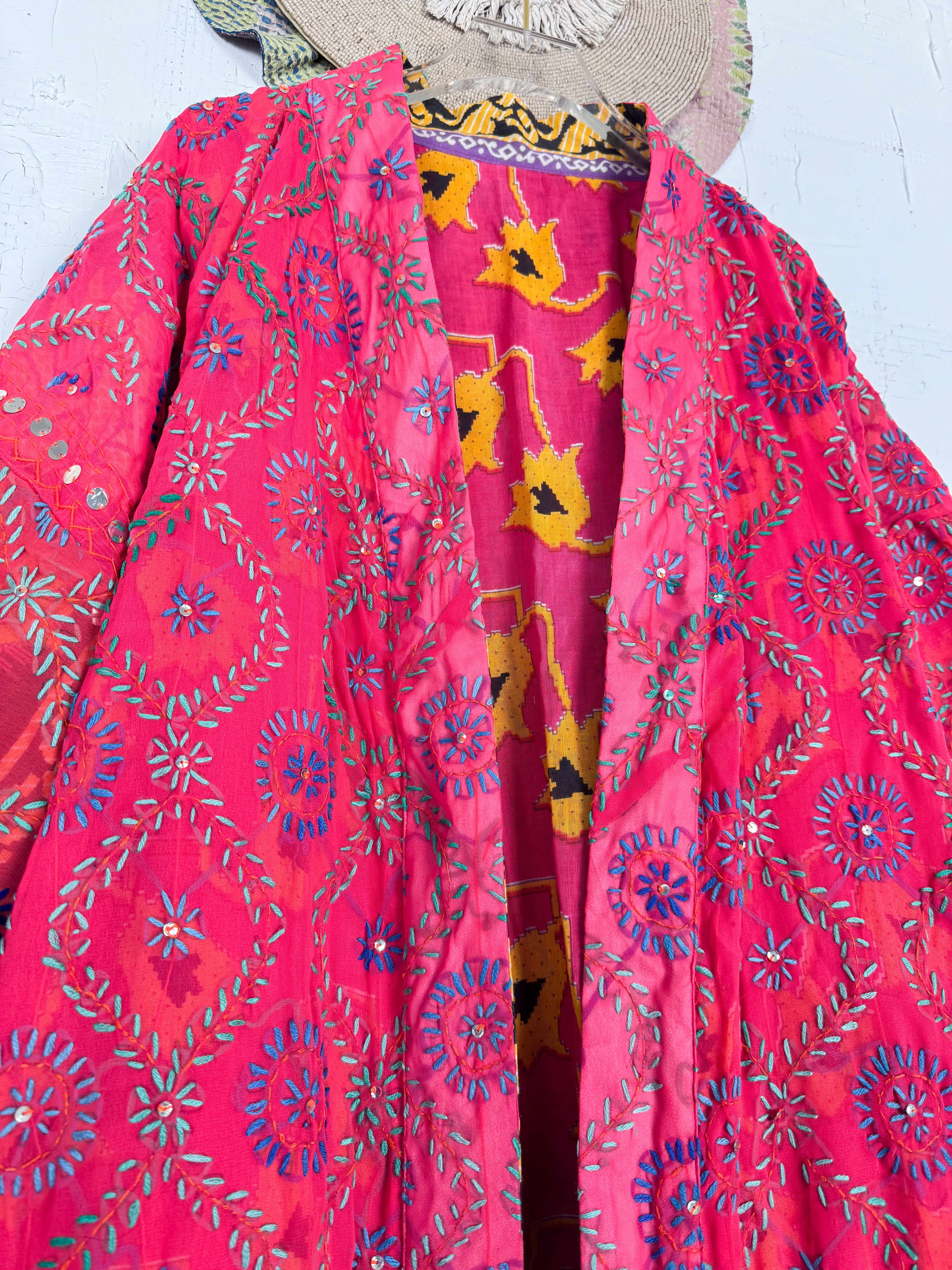 Embroidered kimono - Love Protect Sustain