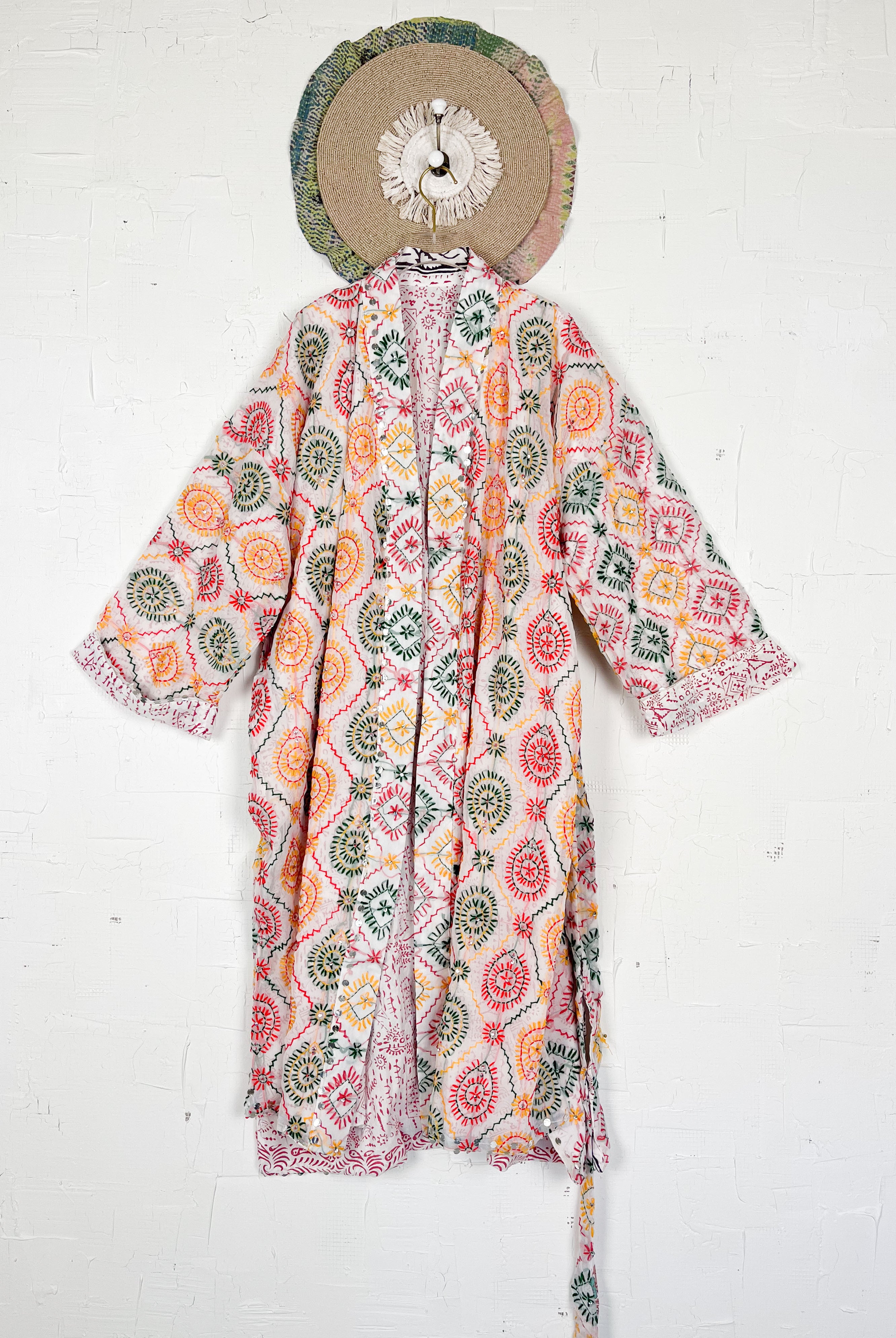 Embroidered kimono - Love Protect Sustain