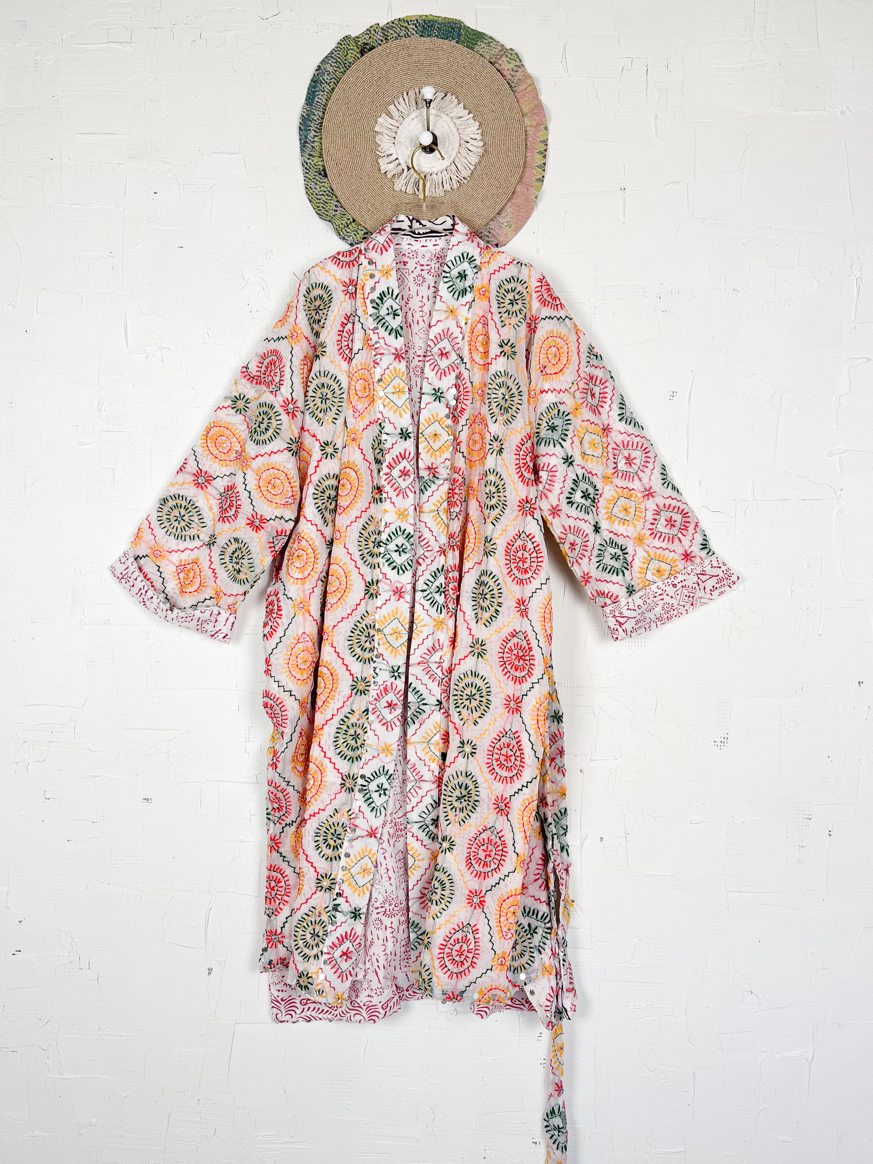 Embroidered kimono - Love Protect Sustain