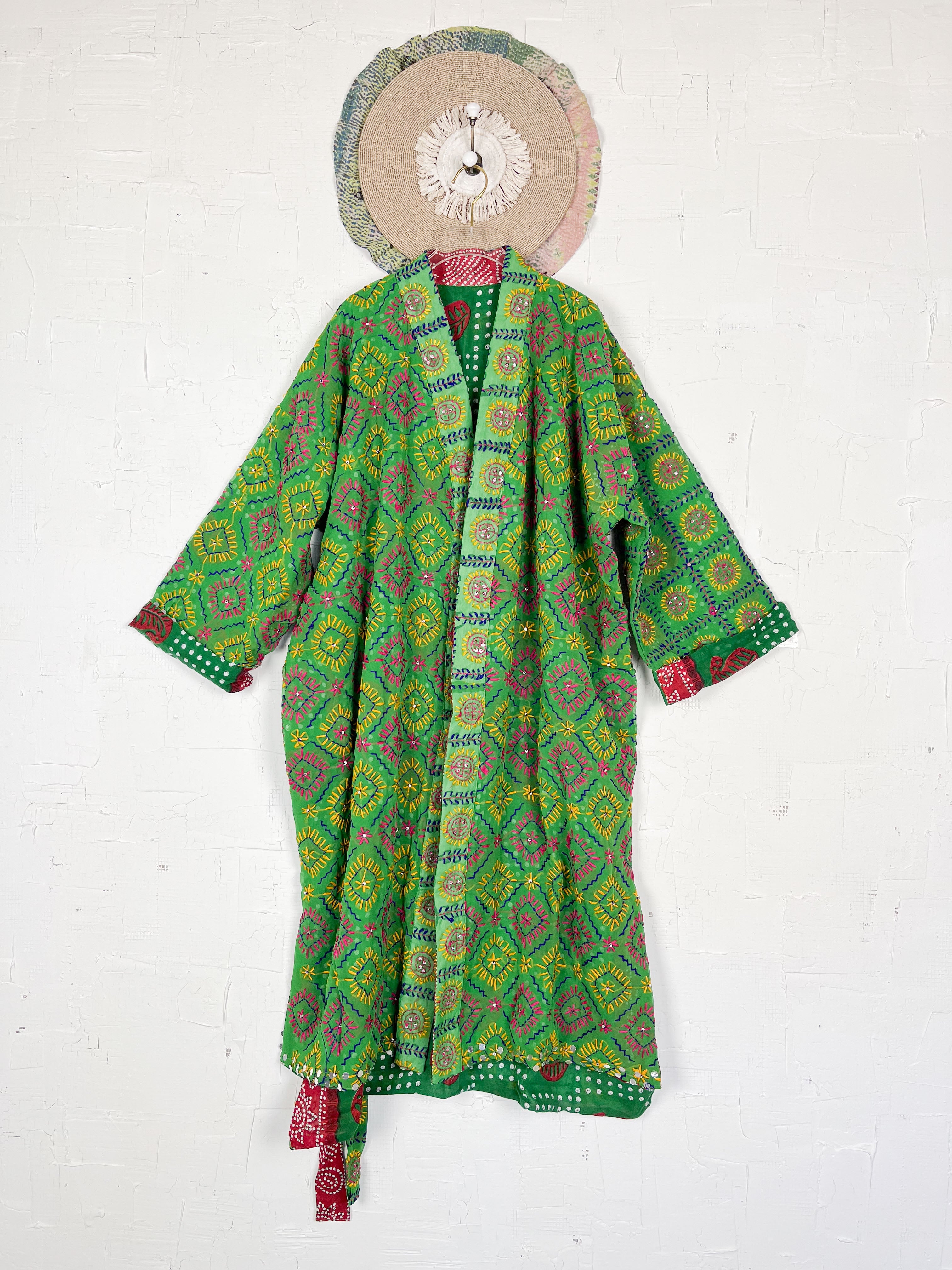 Embroidered kimono - Love Protect Sustain