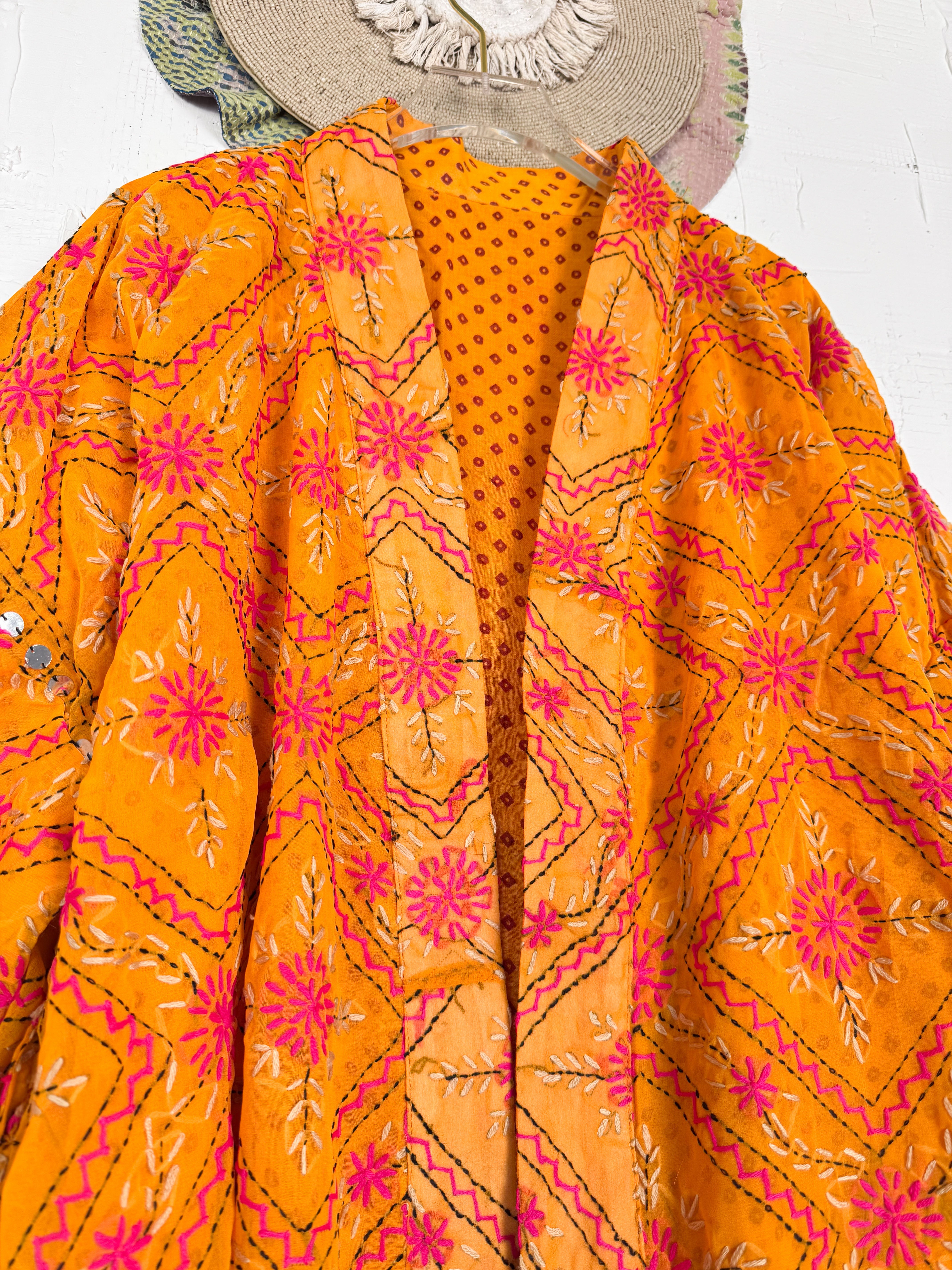 Embroidered kimono - Love Protect Sustain