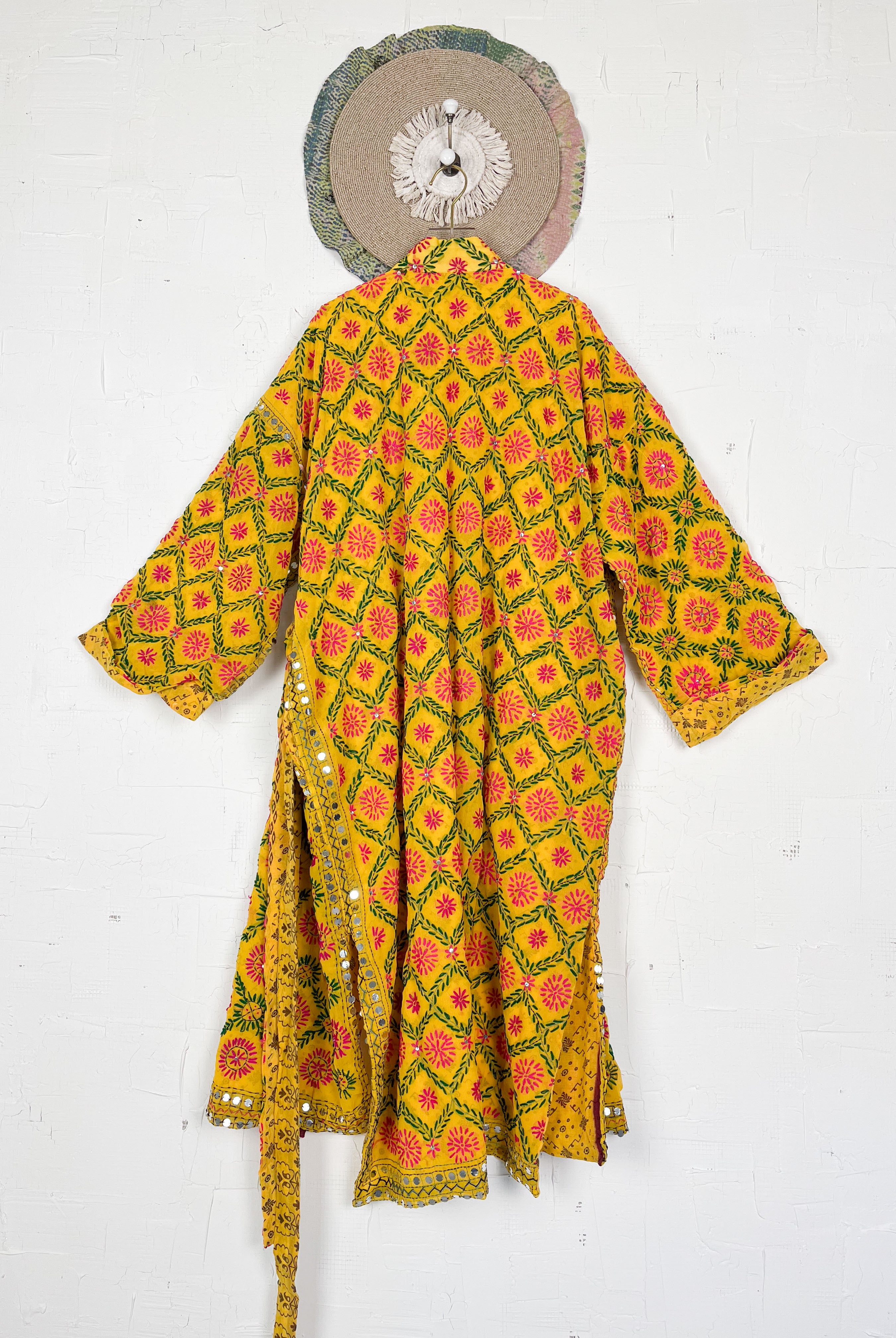 Embroidered kimono robe - Love Protect Sustain