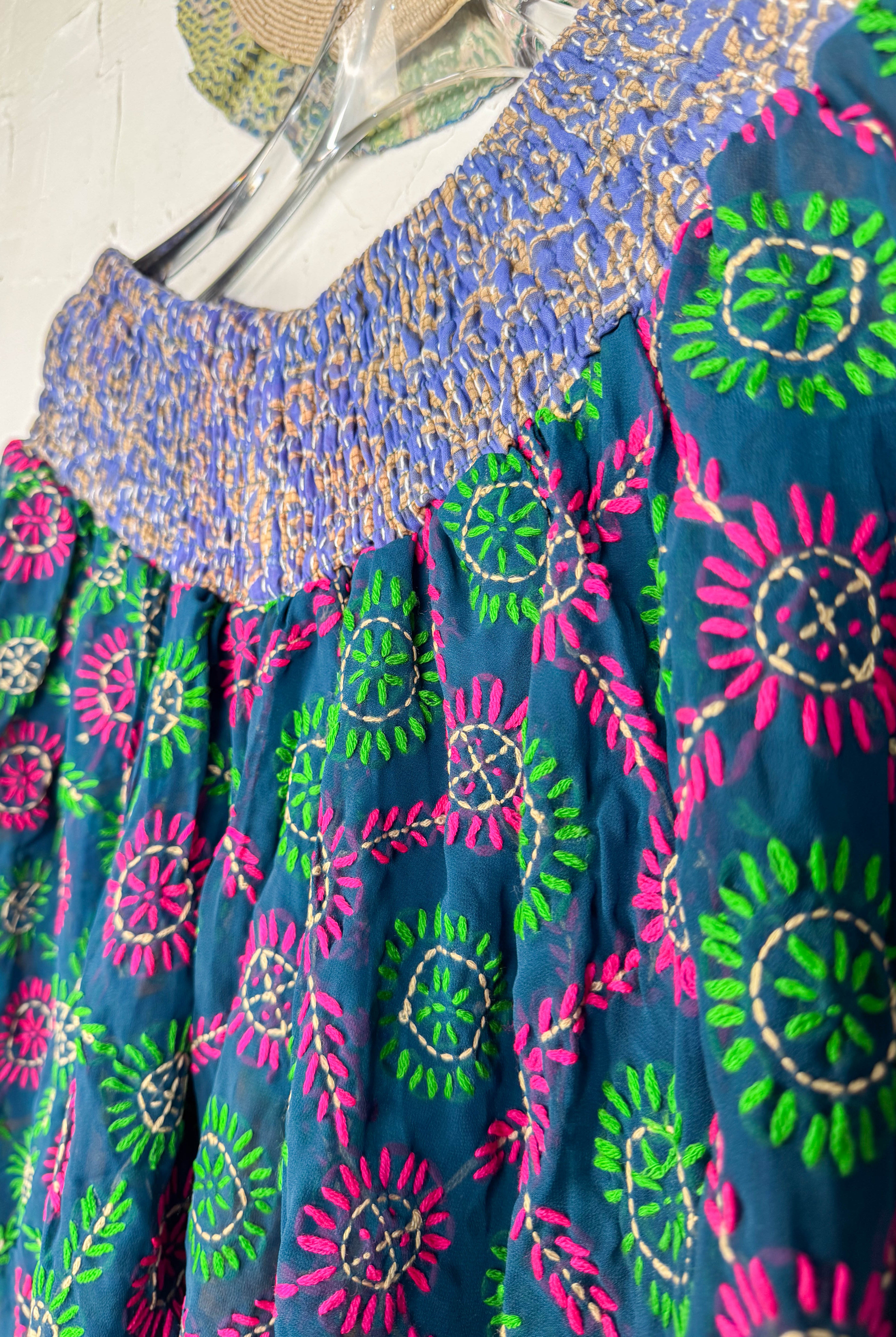 Embroidered pants for spiritual connection- Love Protect Sustain