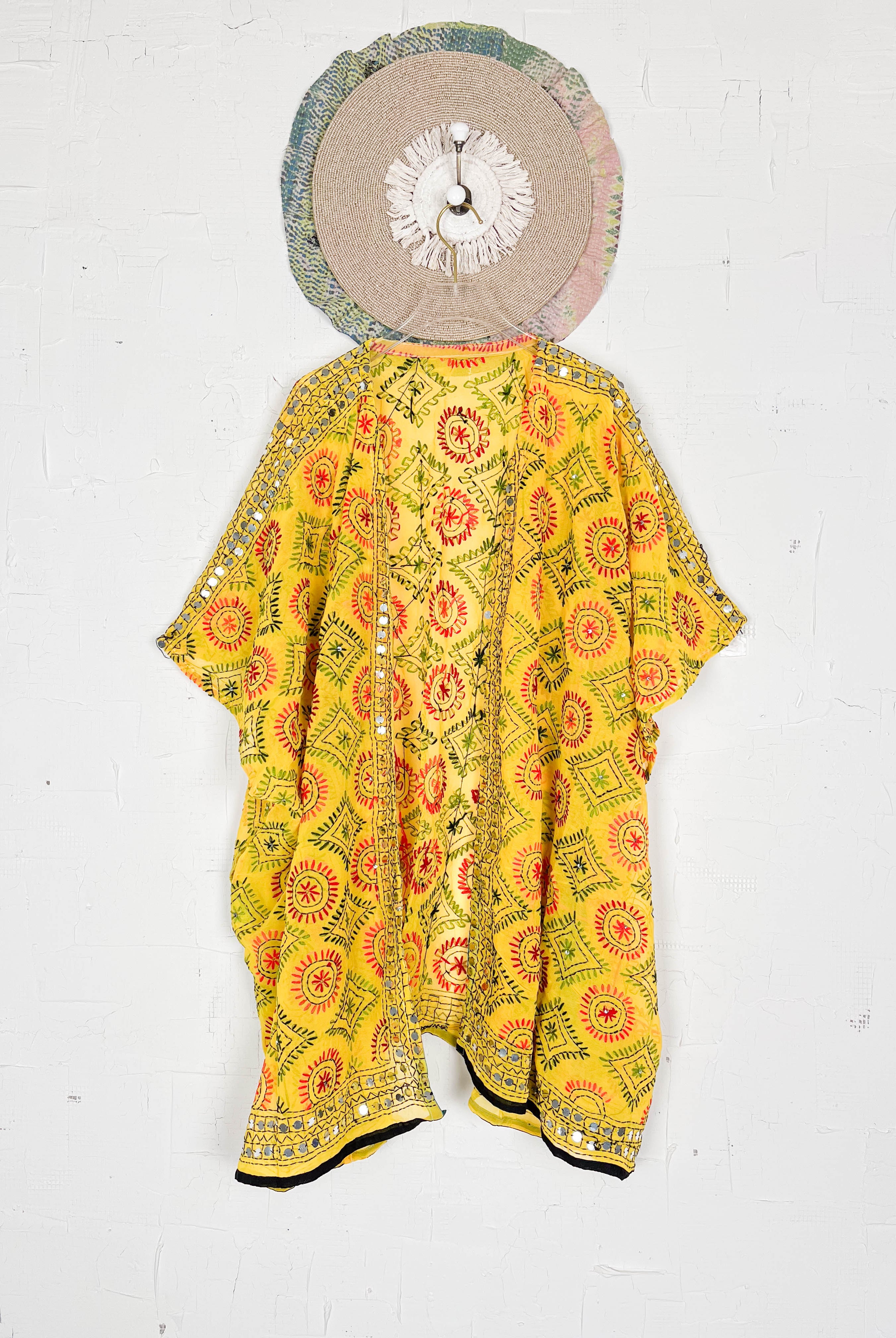 Embroidered sheer robe - Love Protect Sustain