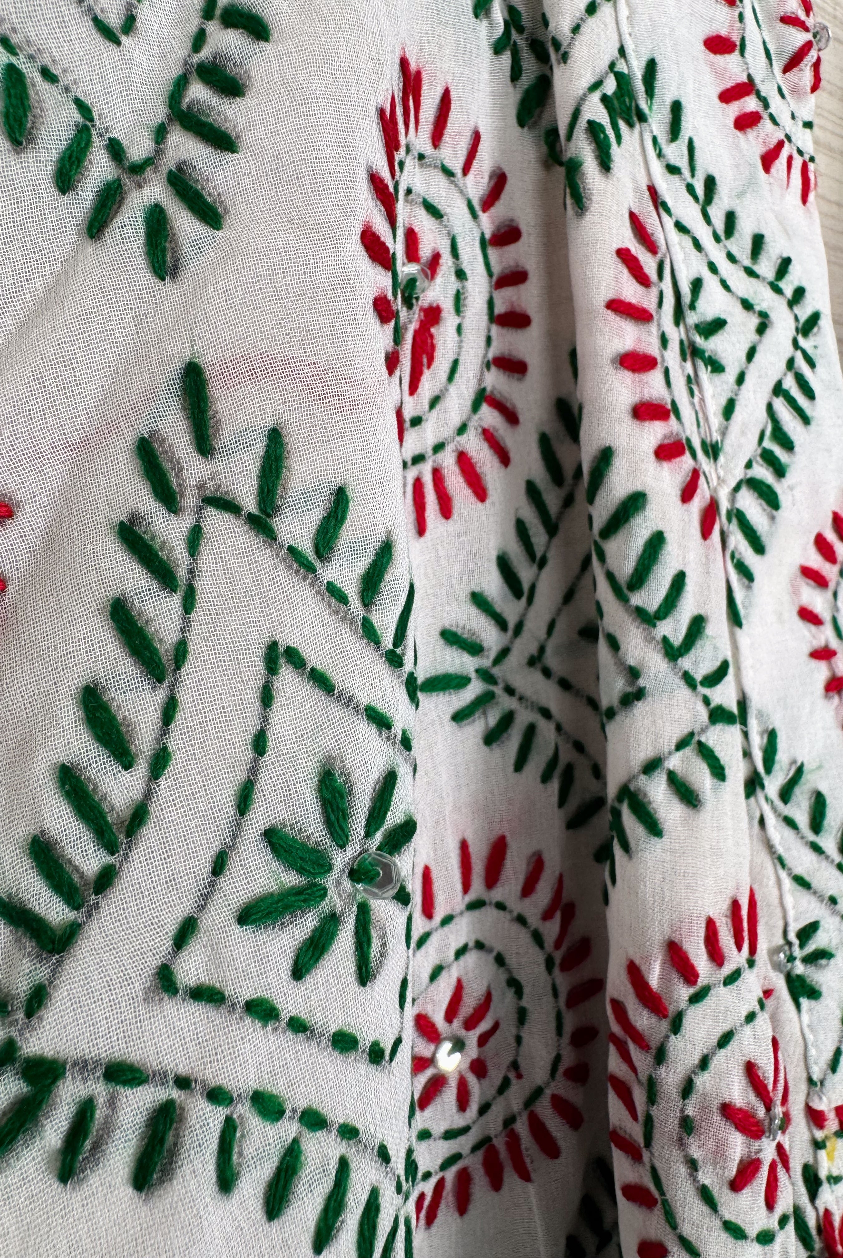 Floral Embroidered Robe - Love Protect Sustain