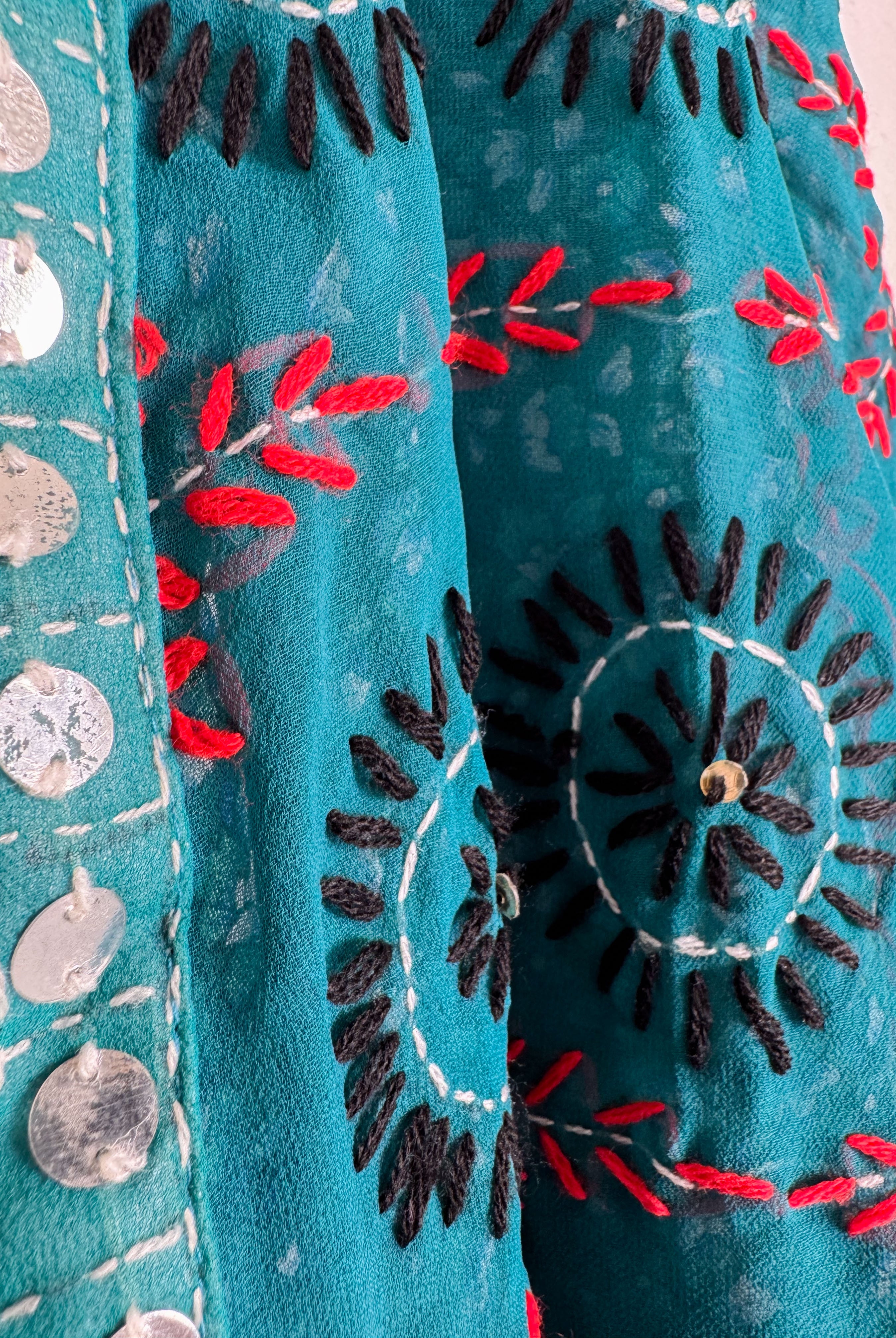 Floral Embroidery Robe - Love Protect Sustain