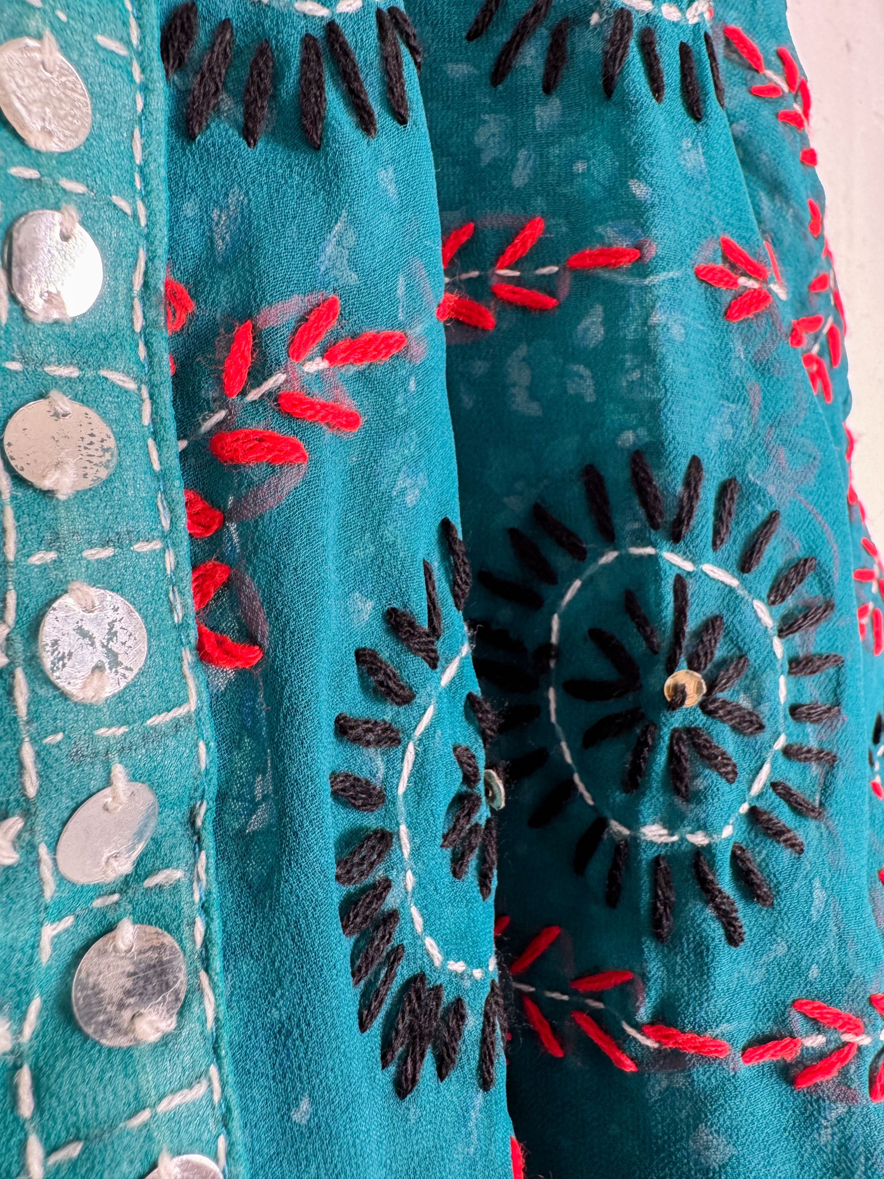 Floral Embroidery Robe - Love Protect Sustain