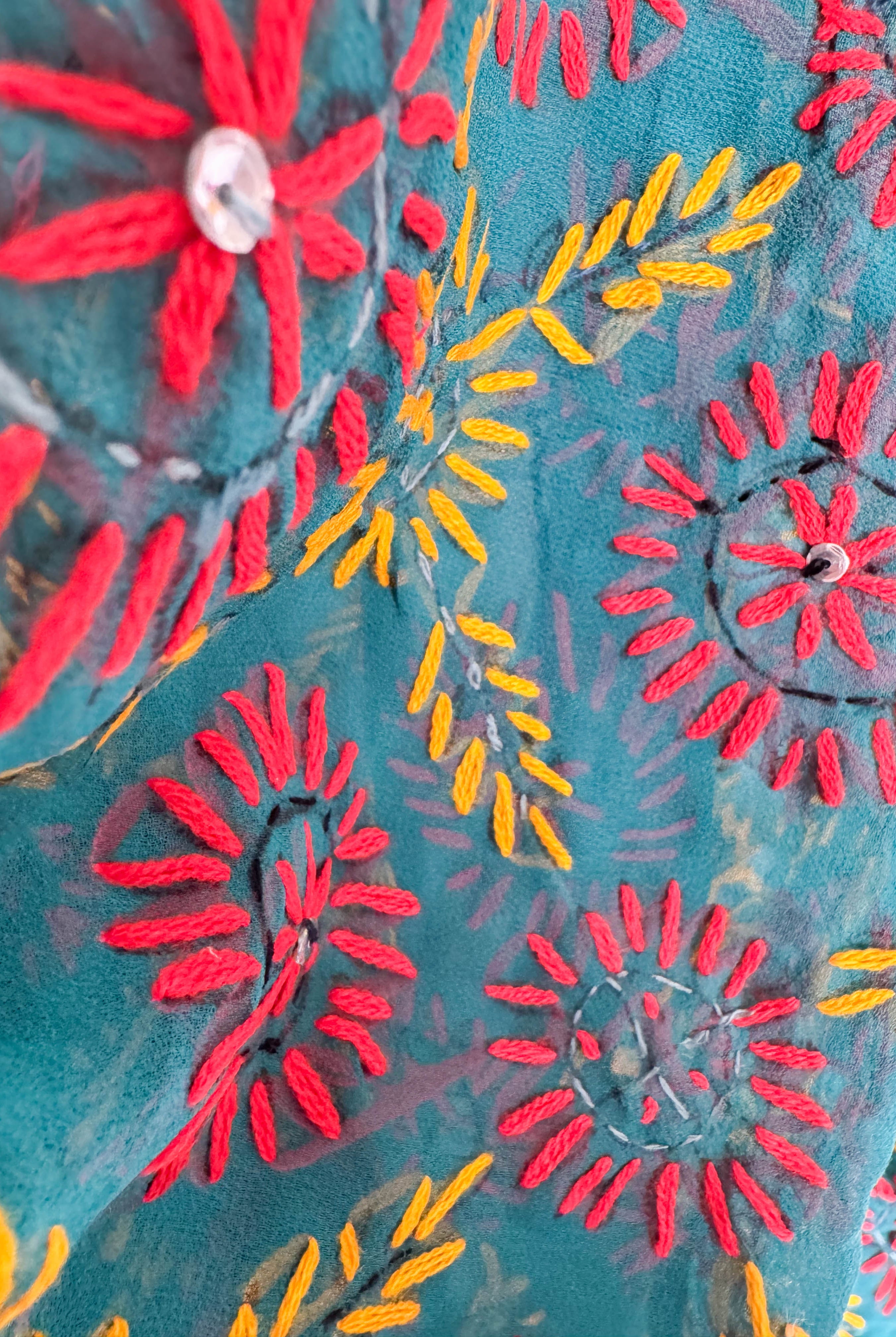 Floral Embroidery Robe - Love Protect Sustain