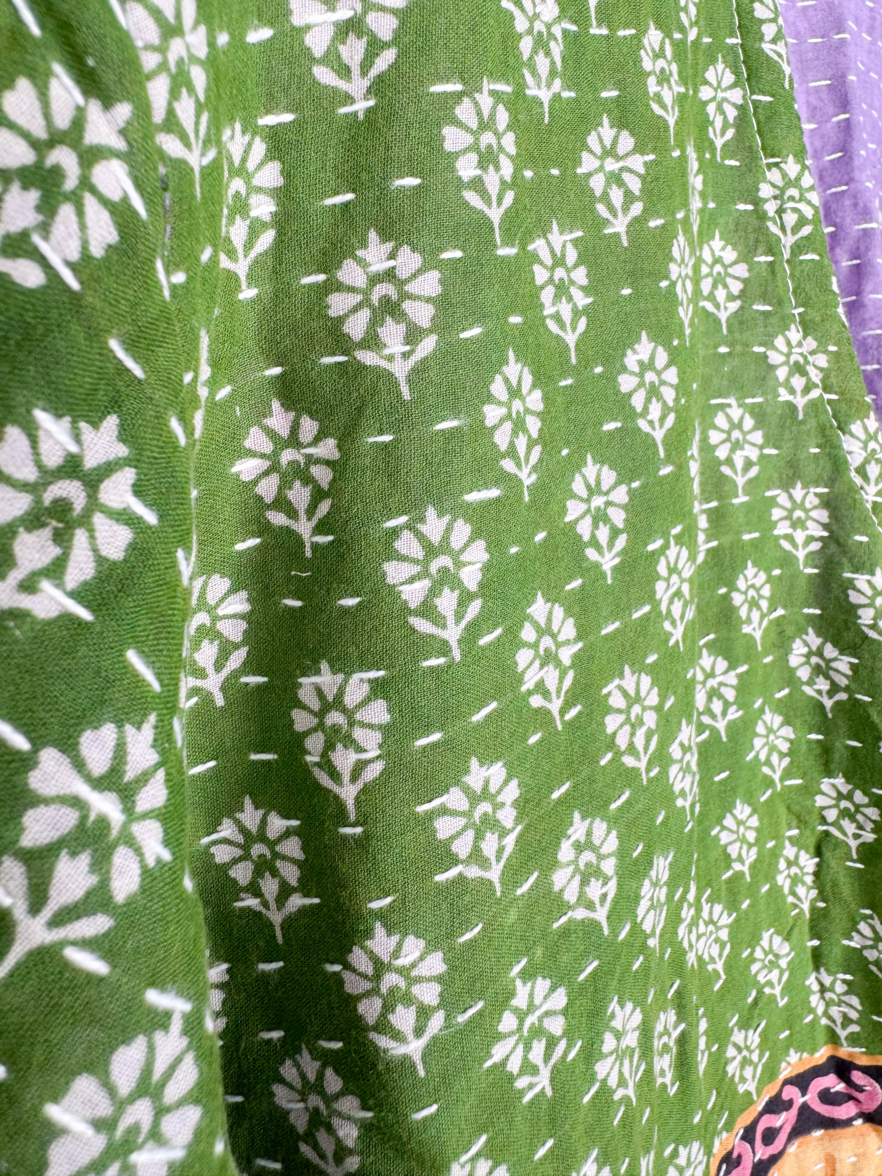 Floral Kantha Wrap Dress - Love Protect Sustain