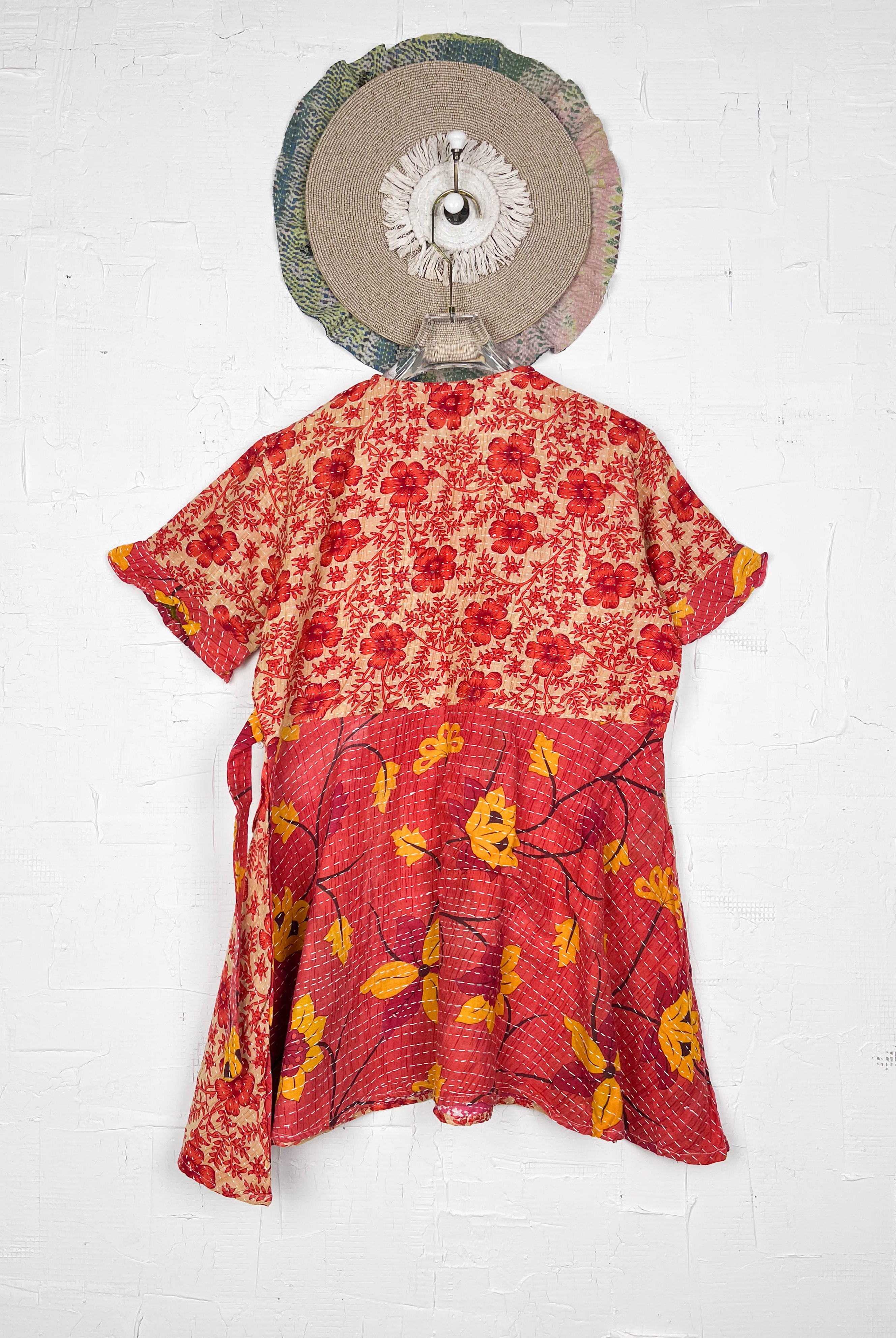 Floral Kantha Wrap Dress - Love Protect Sustain