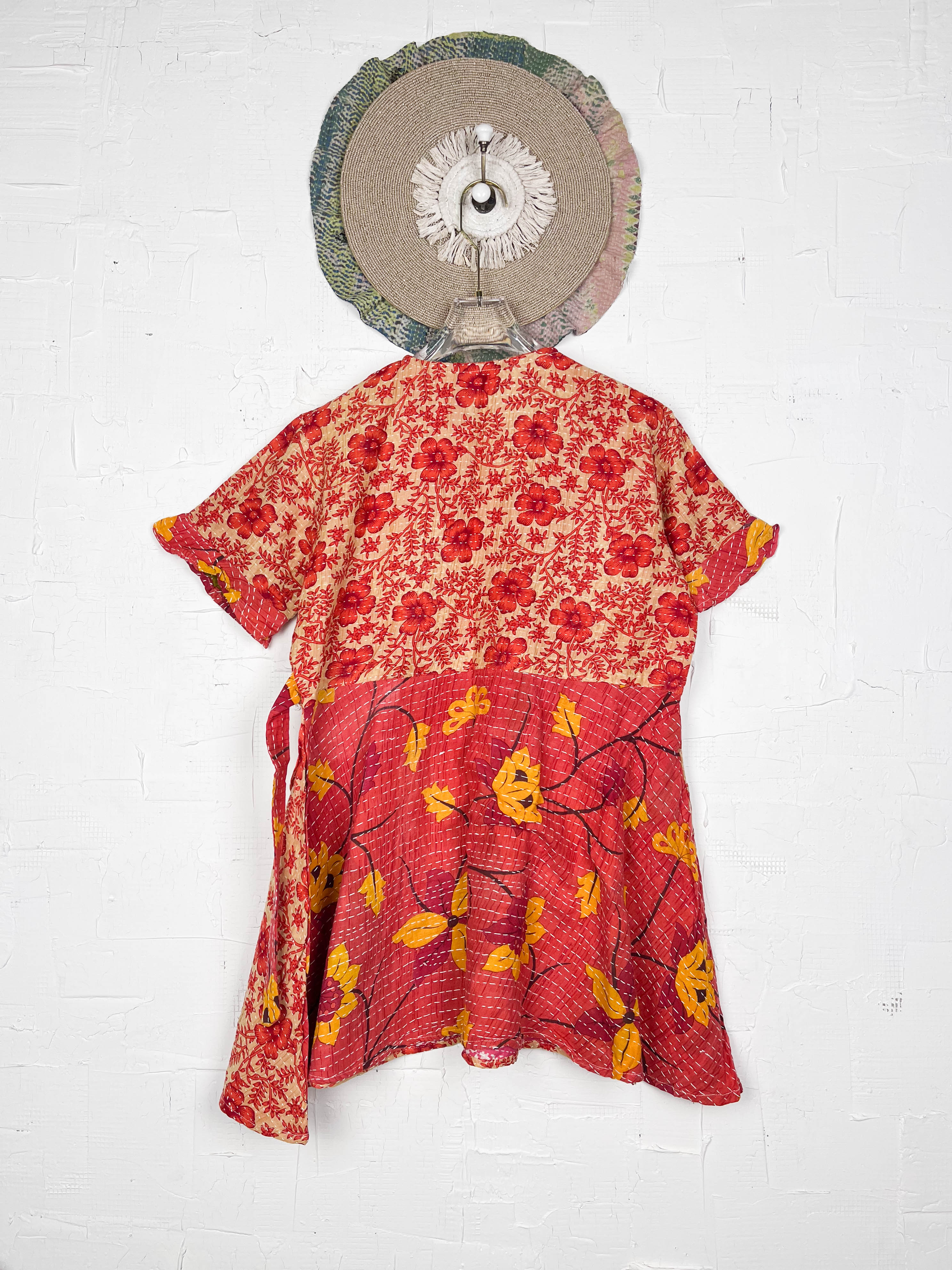 Floral Kantha Wrap Dress - Love Protect Sustain