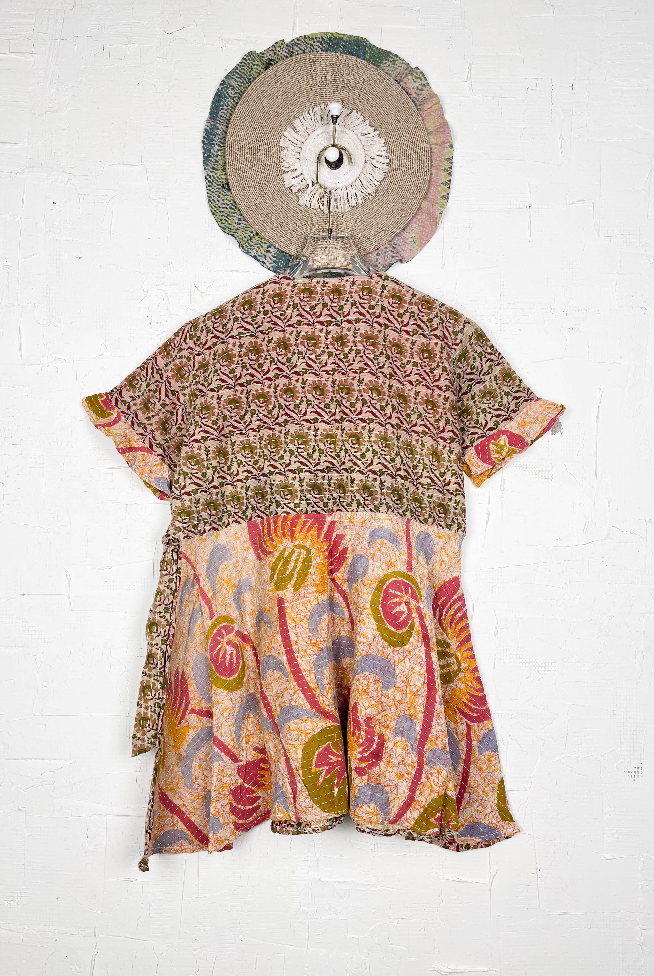 Floral Kantha Wrap Dress - Love Protect Sustain