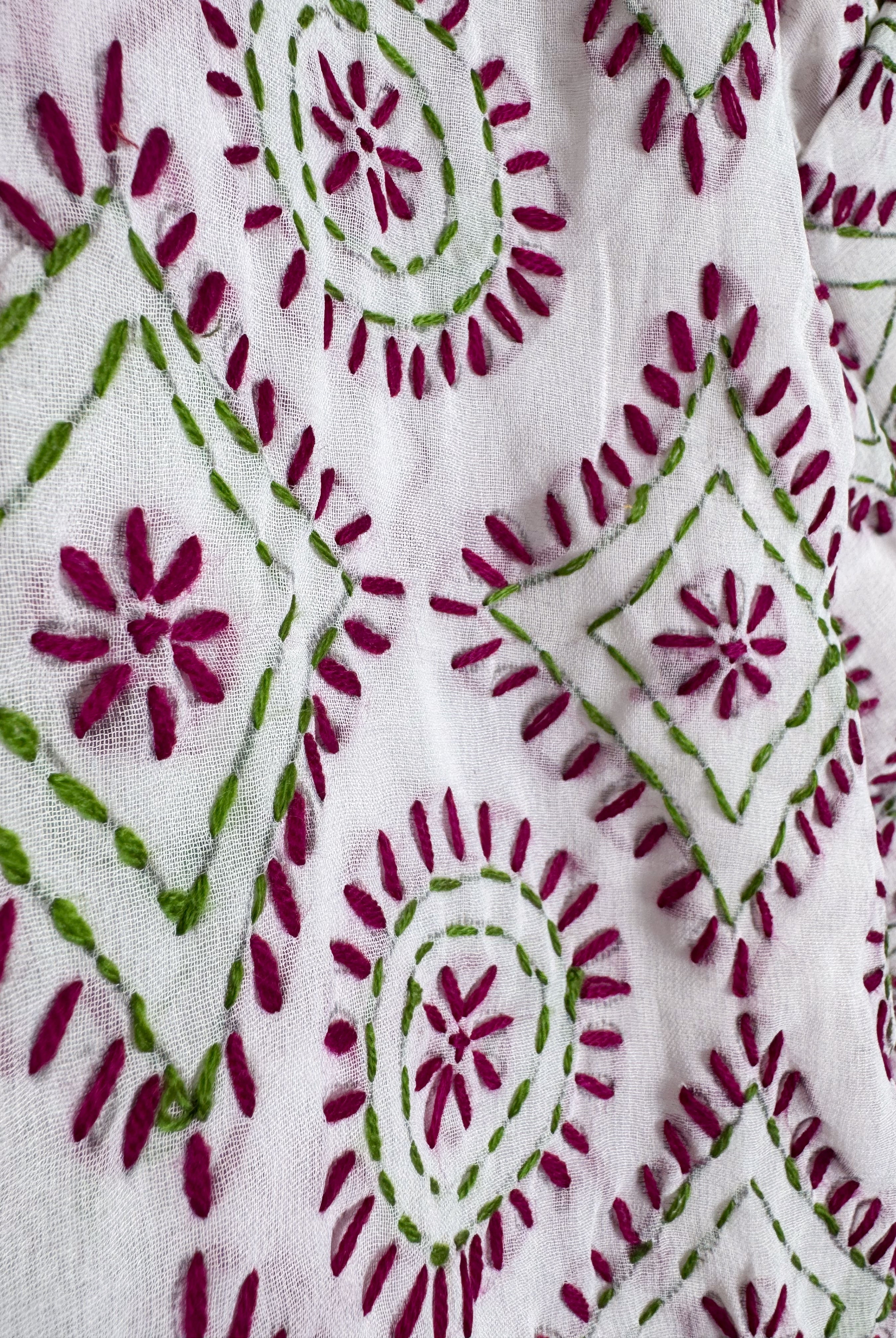 Floral Phulkari kimono - Love Protect Sustain