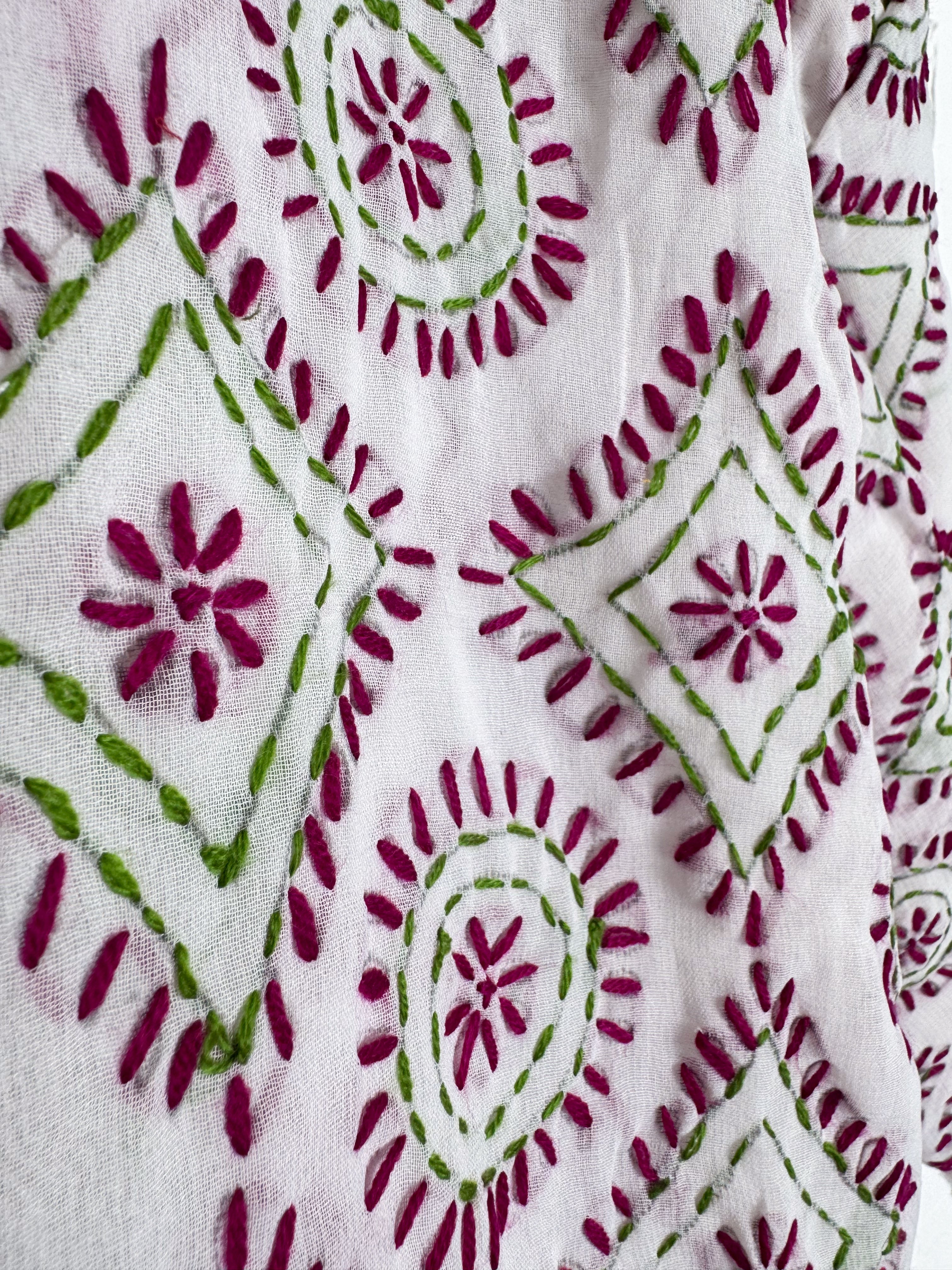 Floral Phulkari kimono - Love Protect Sustain