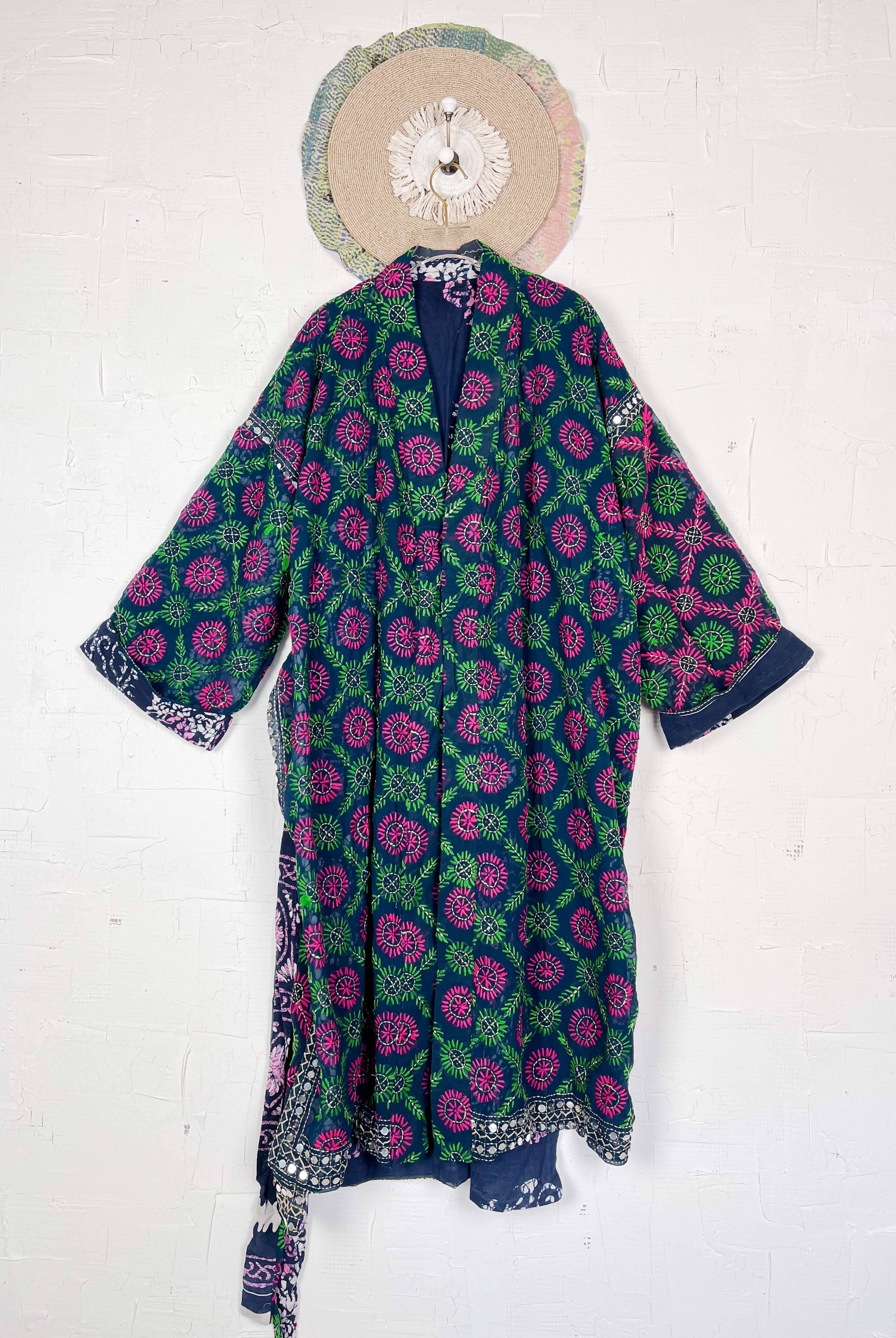 Floral Phulkari kimono - Love Protect Sustain