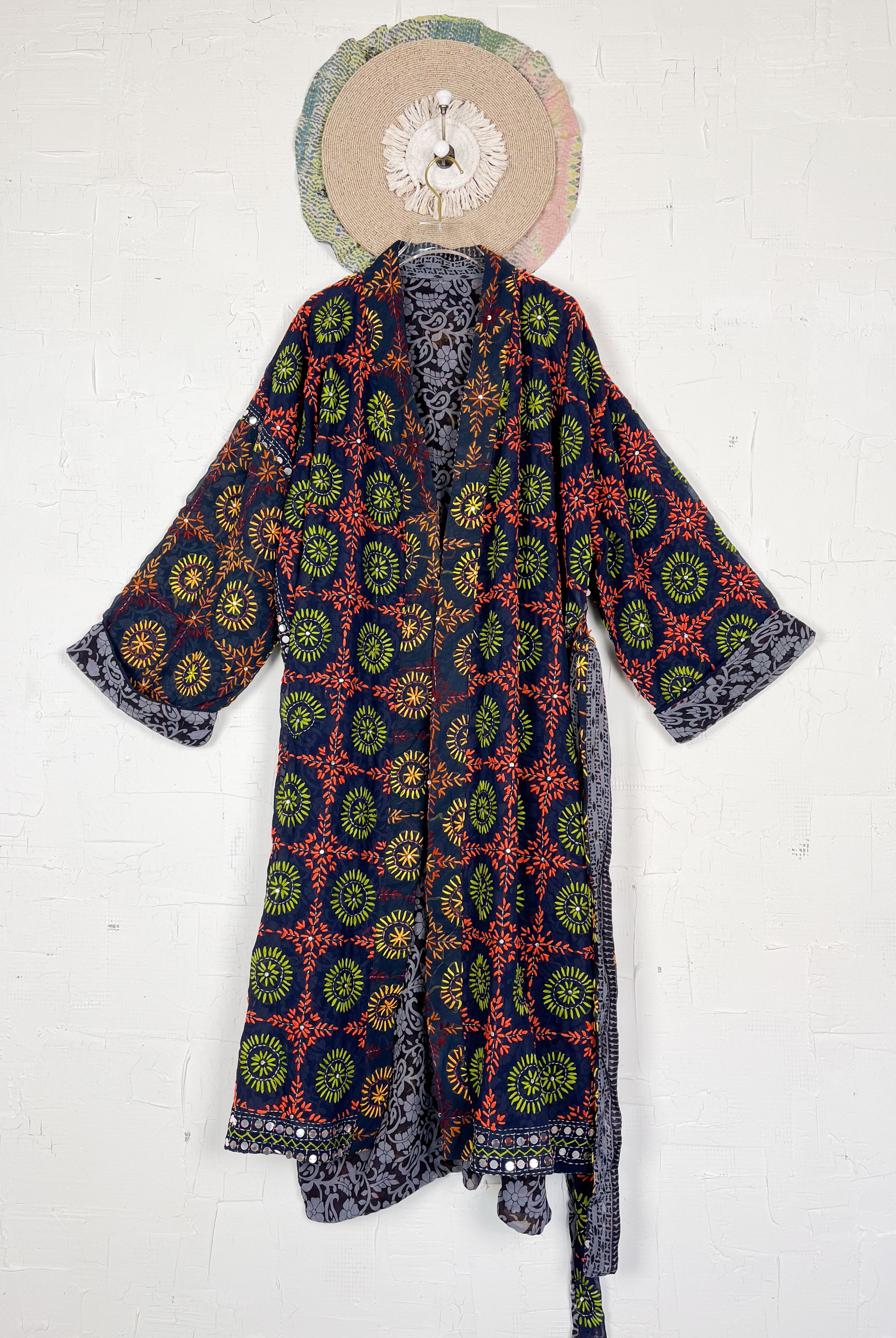 Floral Phulkari kimono - Love Protect Sustain