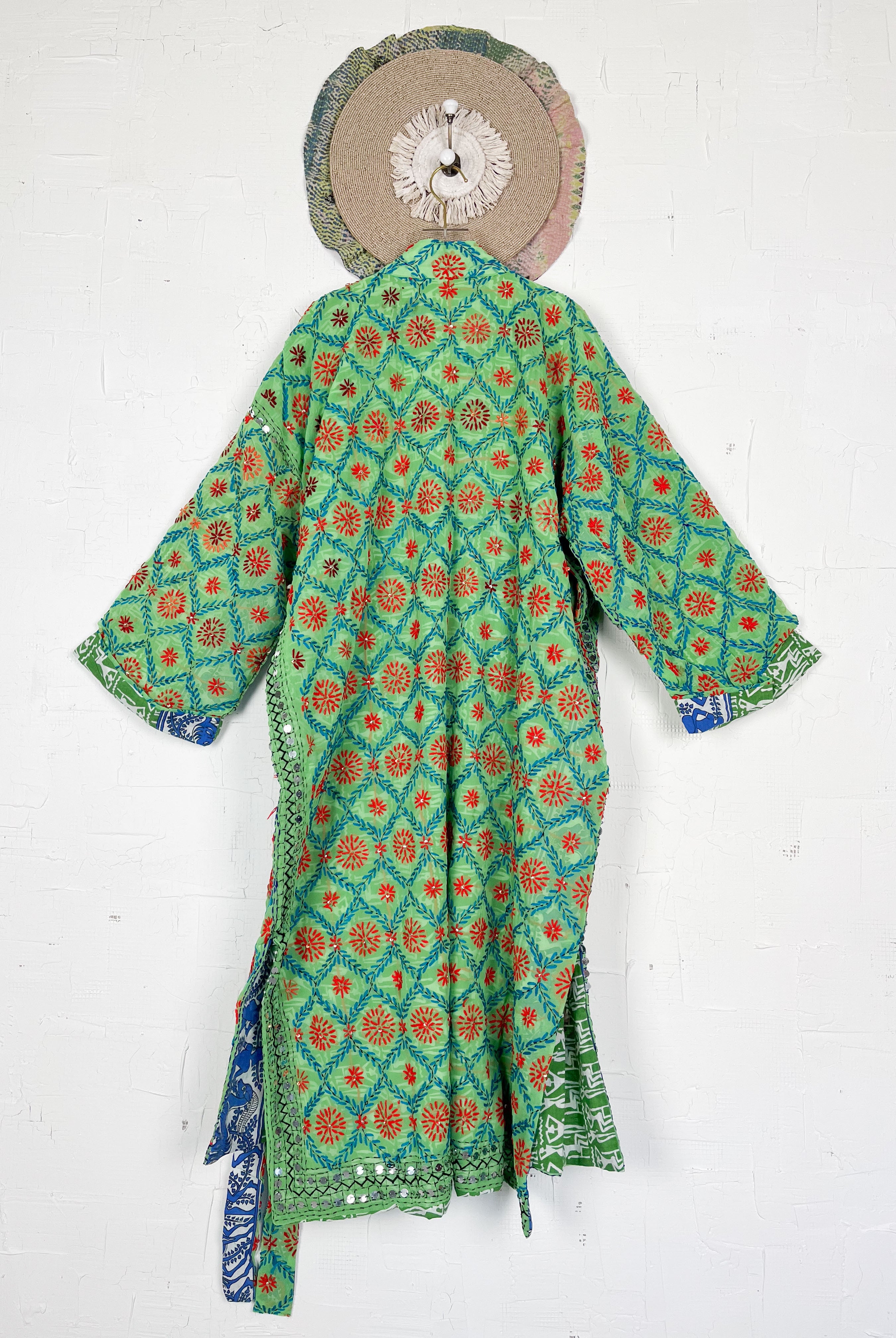 Floral Phulkari kimono - Love Protect Sustain