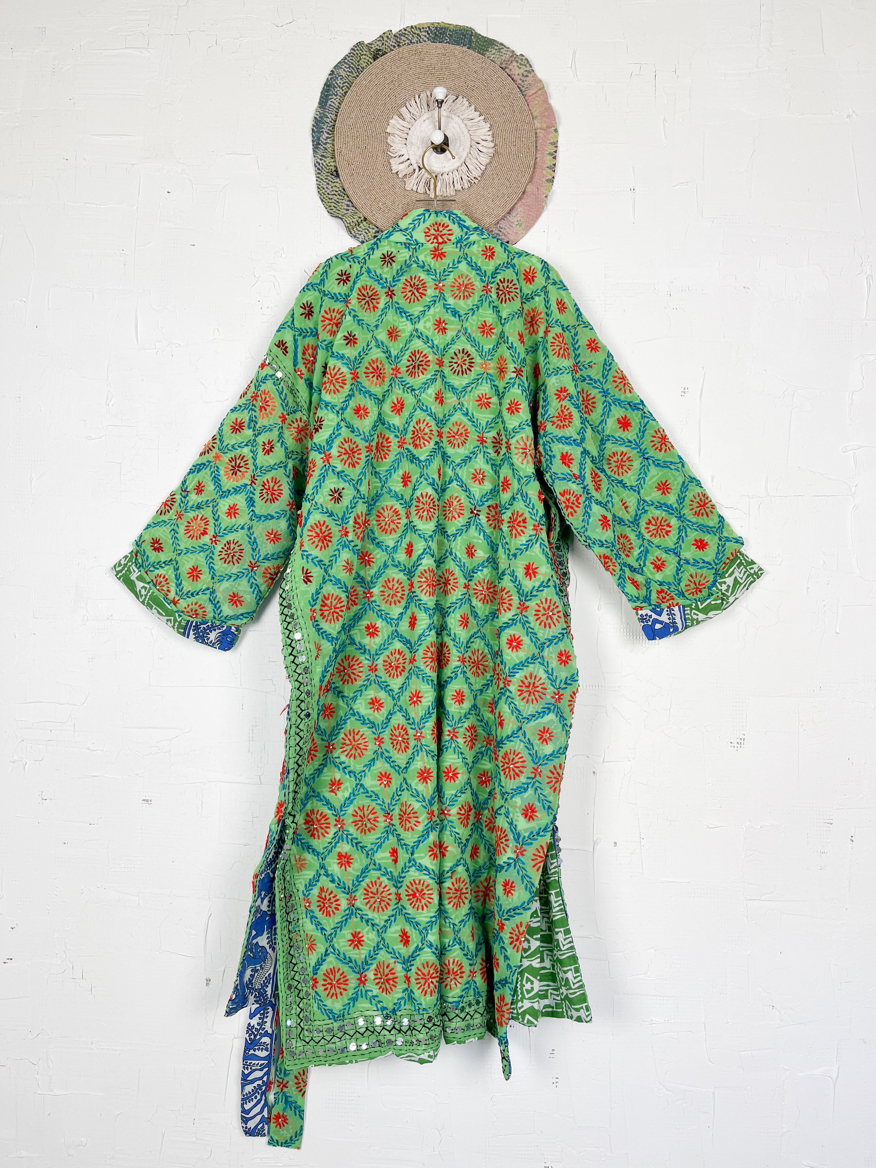 Floral Phulkari kimono - Love Protect Sustain