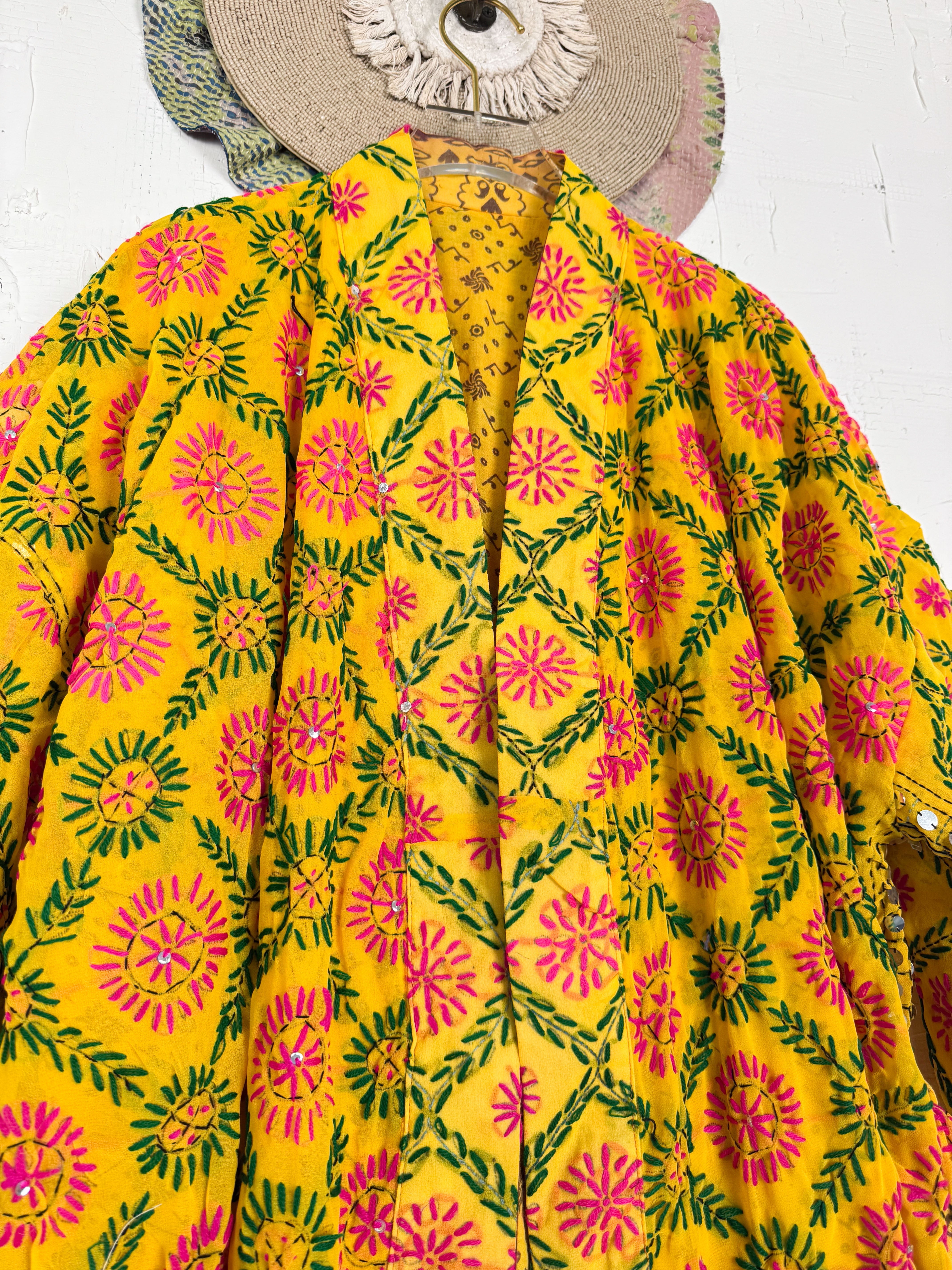 Floral Phulkari kimono - Love Protect Sustain