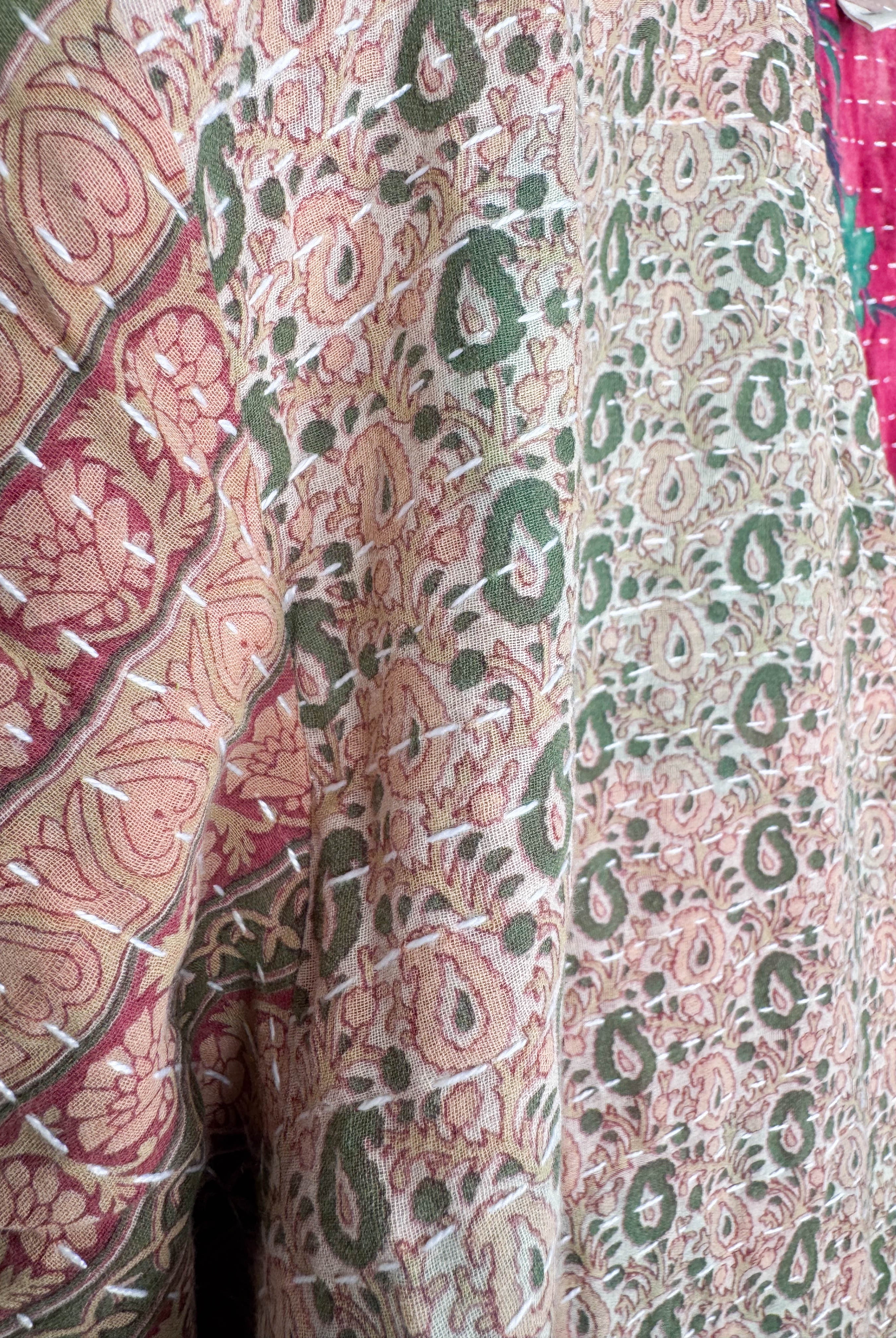 Floral Wrap Kantha Dress - Love Protect Sustain