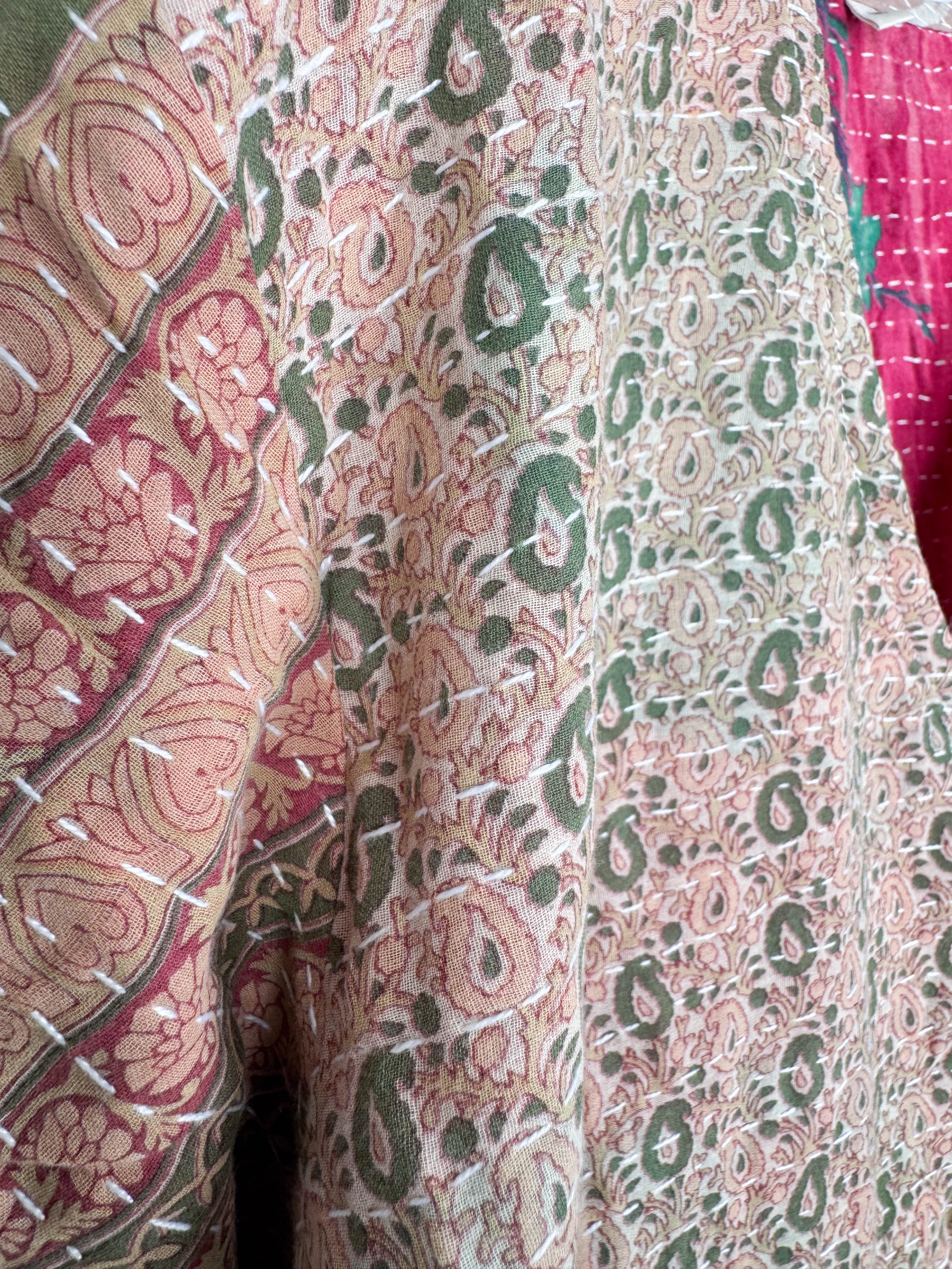 Floral Wrap Kantha Dress - Love Protect Sustain