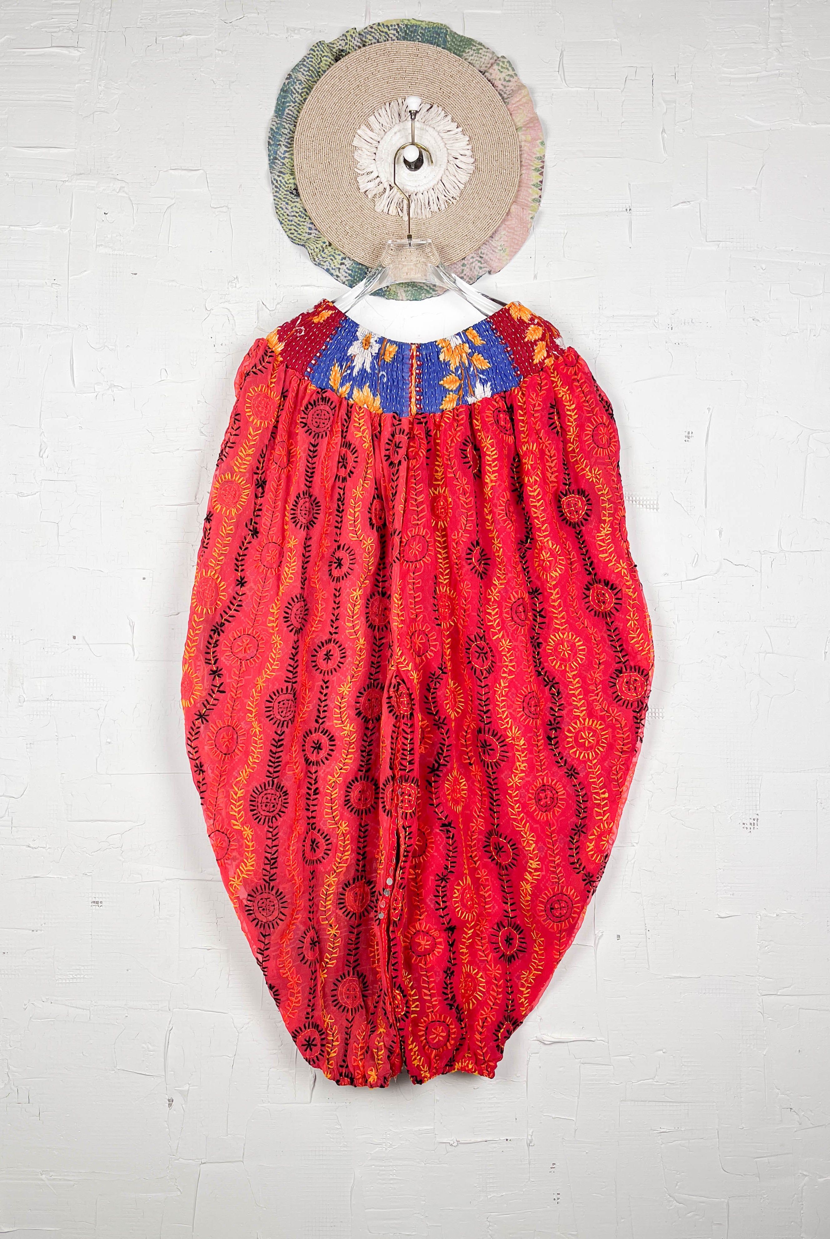 Floral embroidered free size pants- Love Protect Sustain