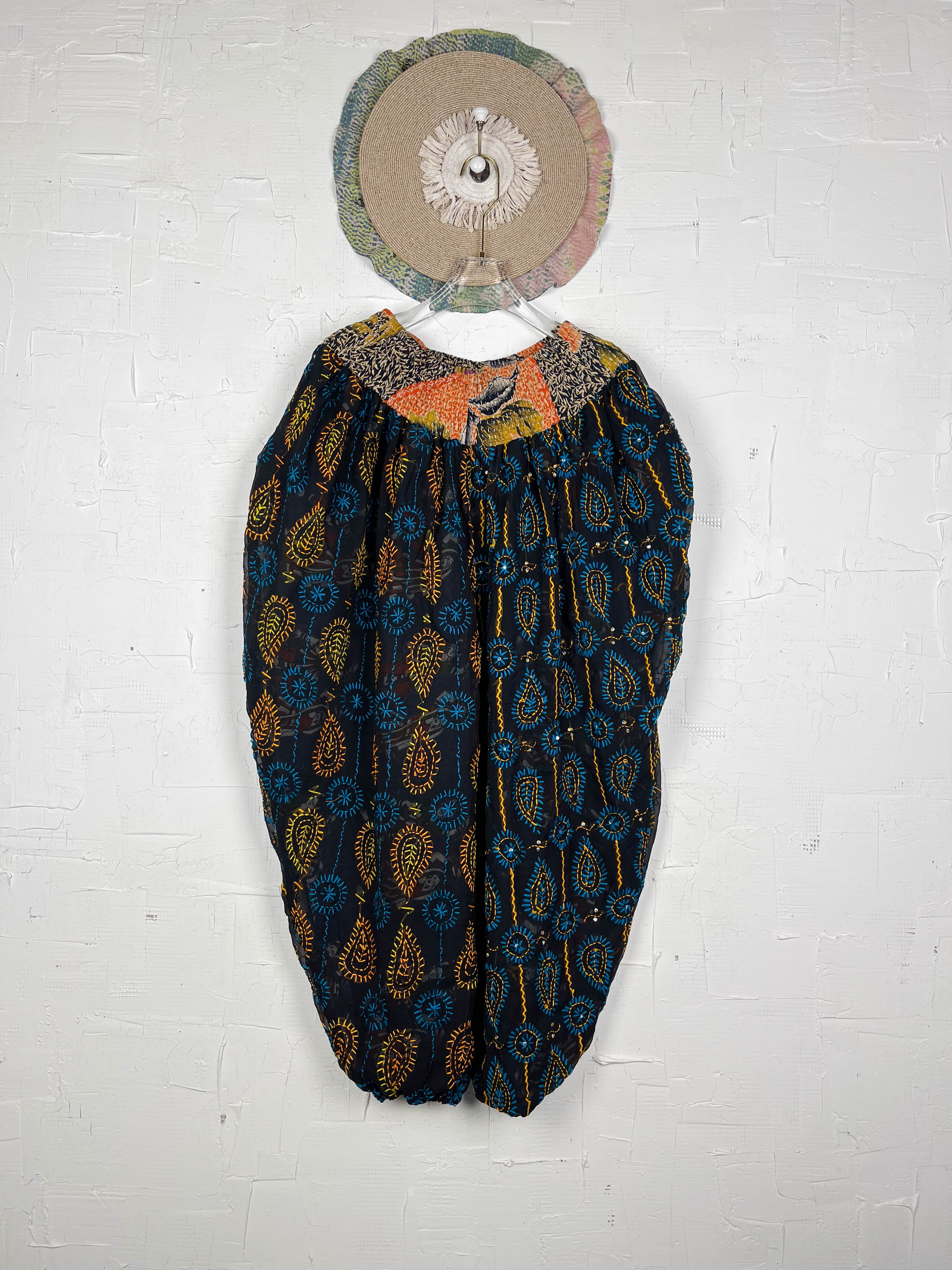 Floral embroidered harem pants- Love Protect Sustain