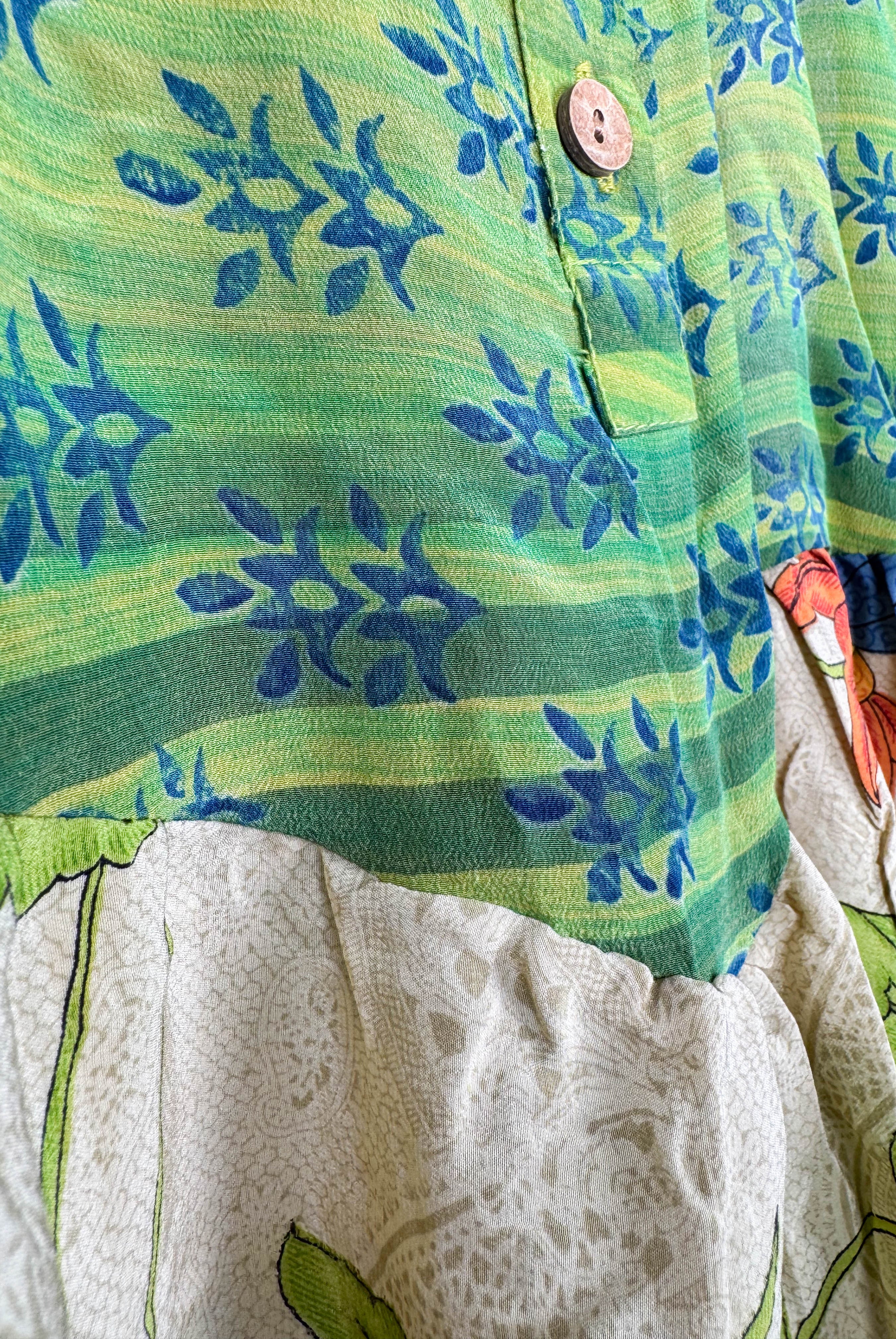 Floral silk top vintage - Love Protect Sustain