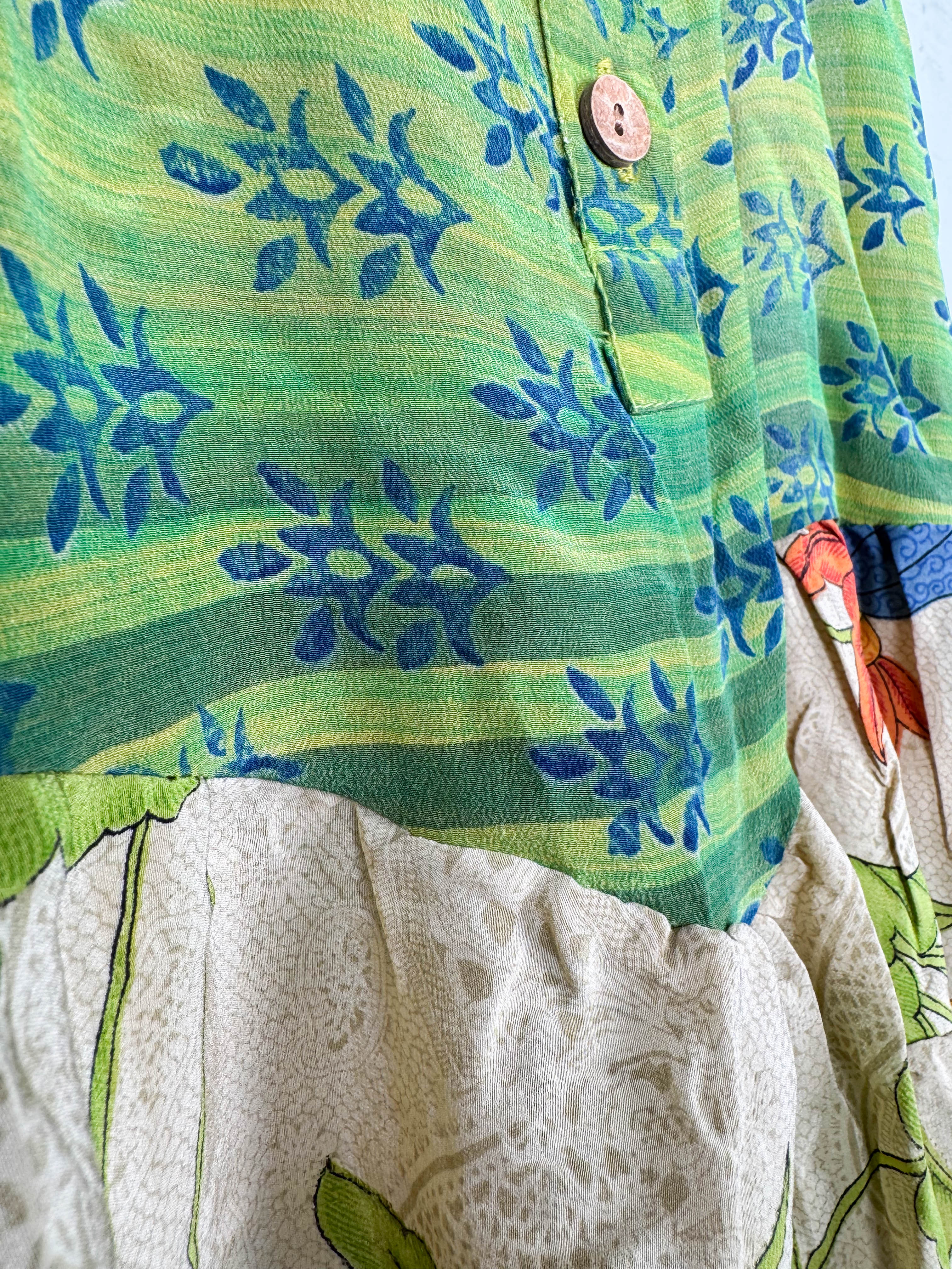 Floral silk top vintage - Love Protect Sustain