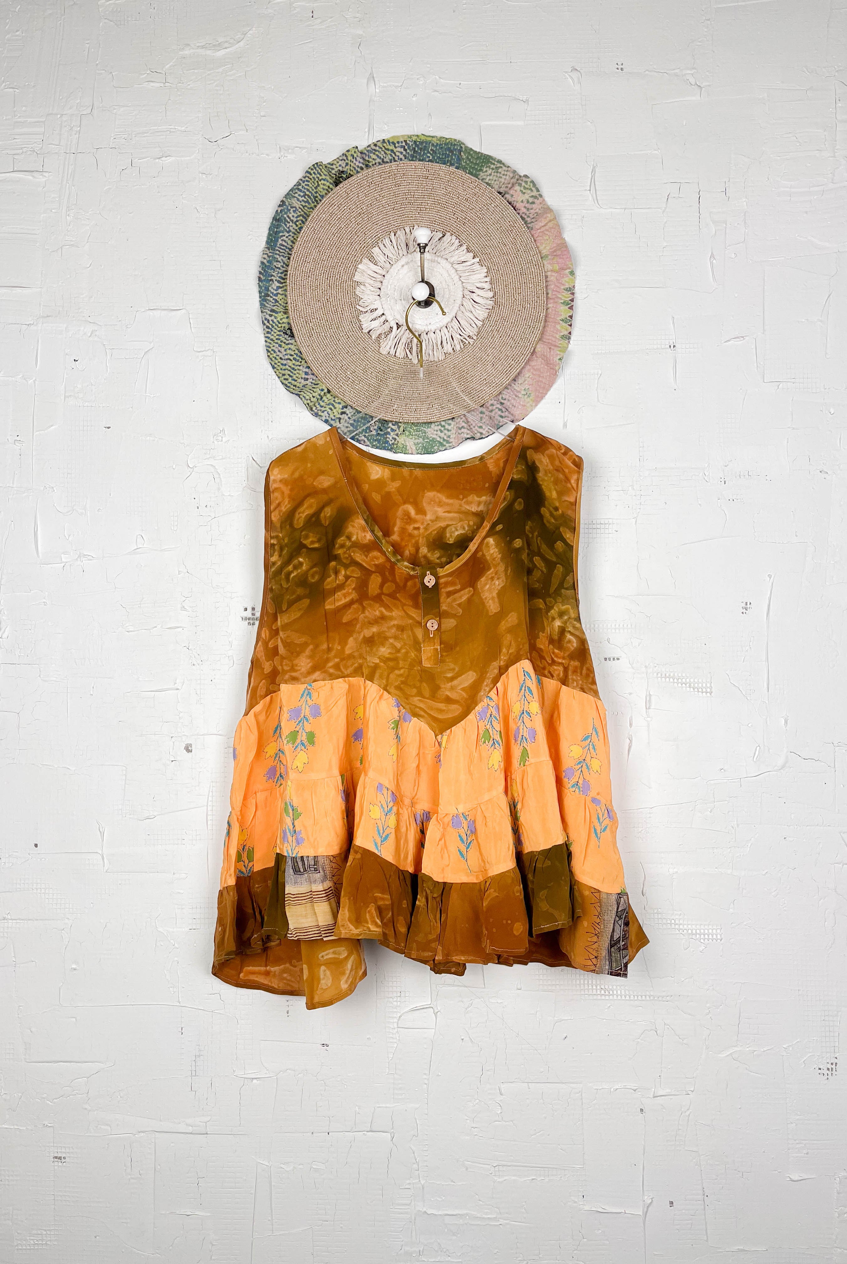 Floral silk top vintage - Love Protect Sustain