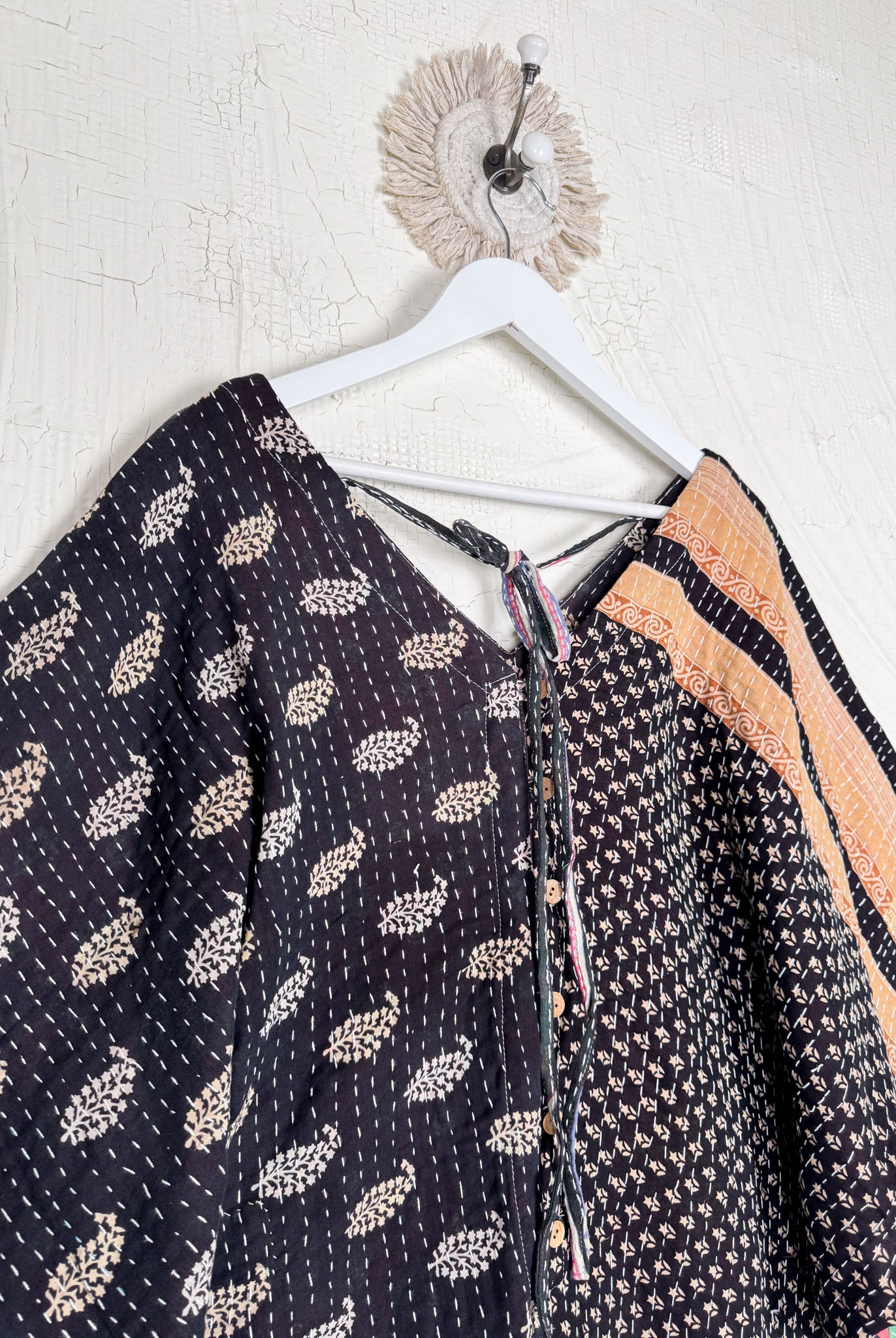 Flowy cotton Kantha jumper - Love Protect Sustain