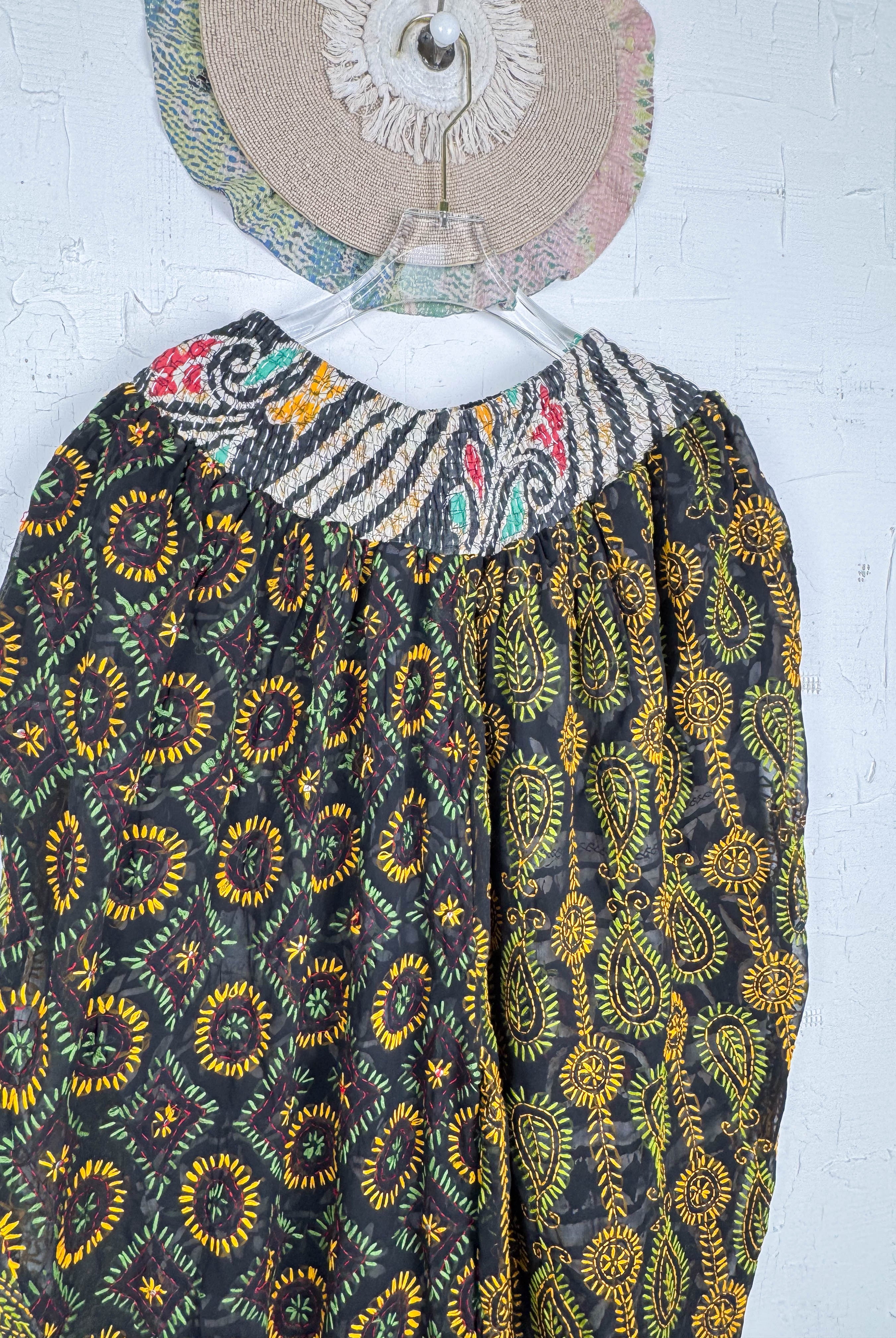 Flowy embroidered pants- Love Protect Sustain