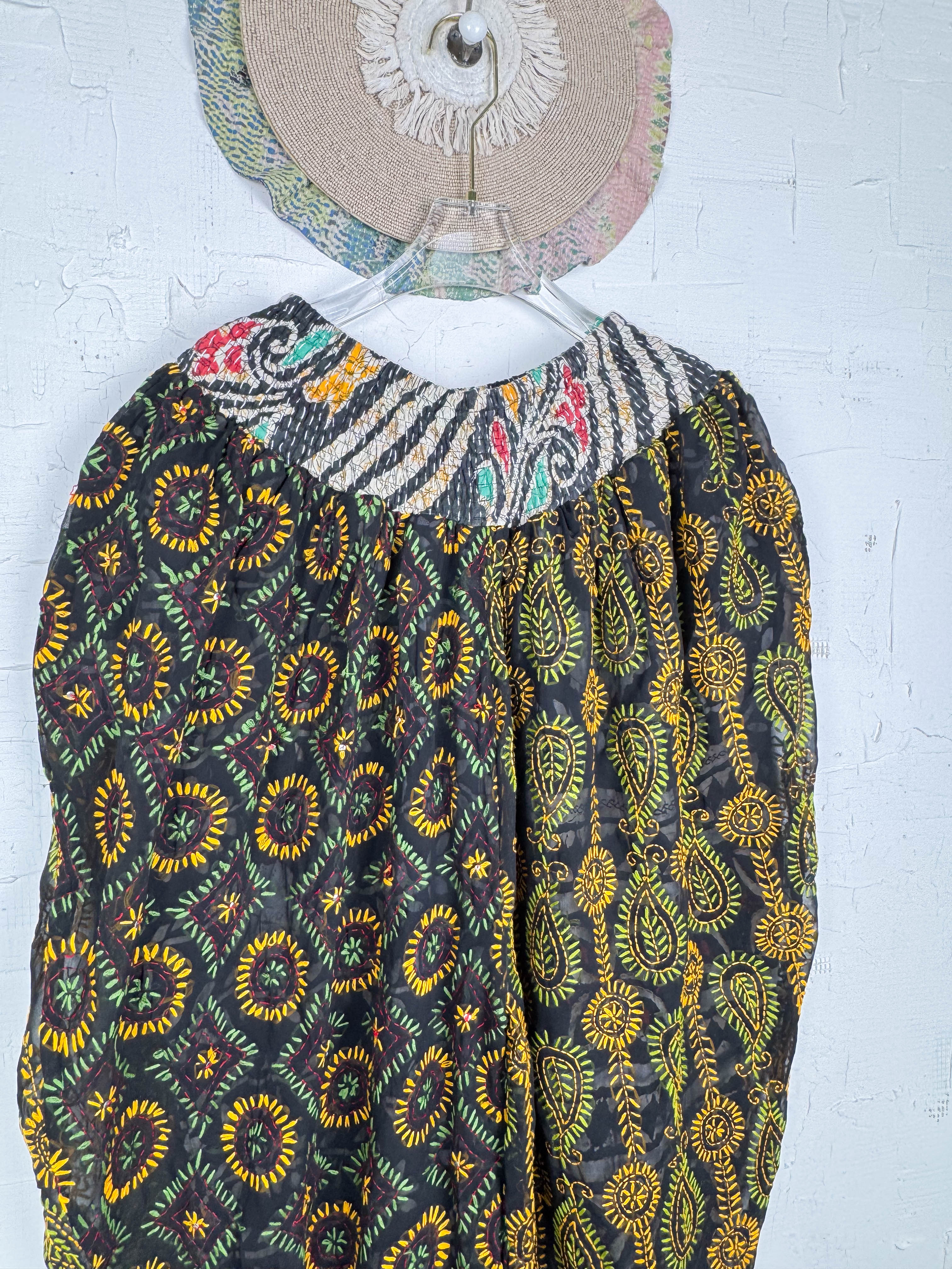 Flowy embroidered pants- Love Protect Sustain