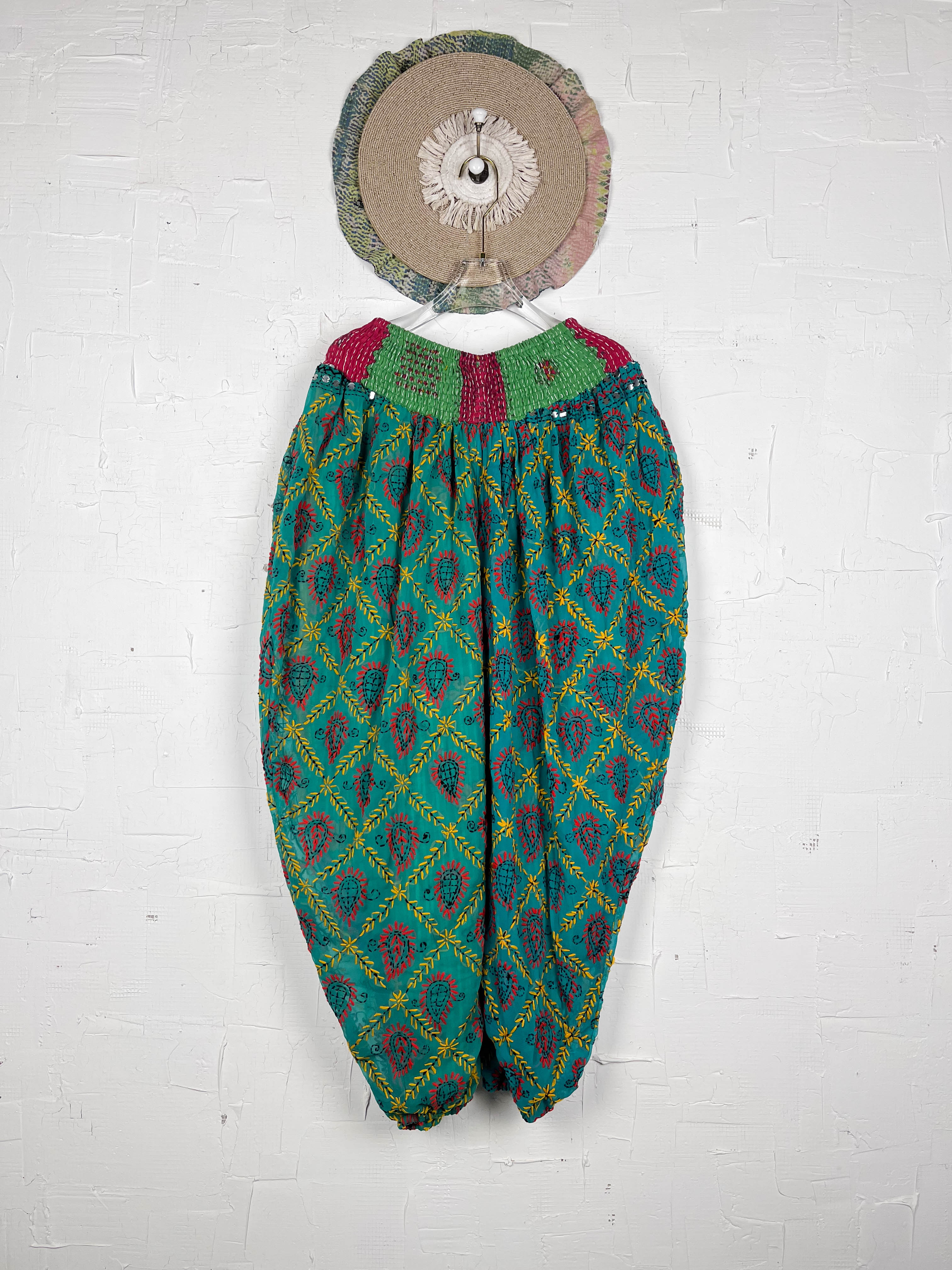 Free size embroidered pants- Love Protect Sustain