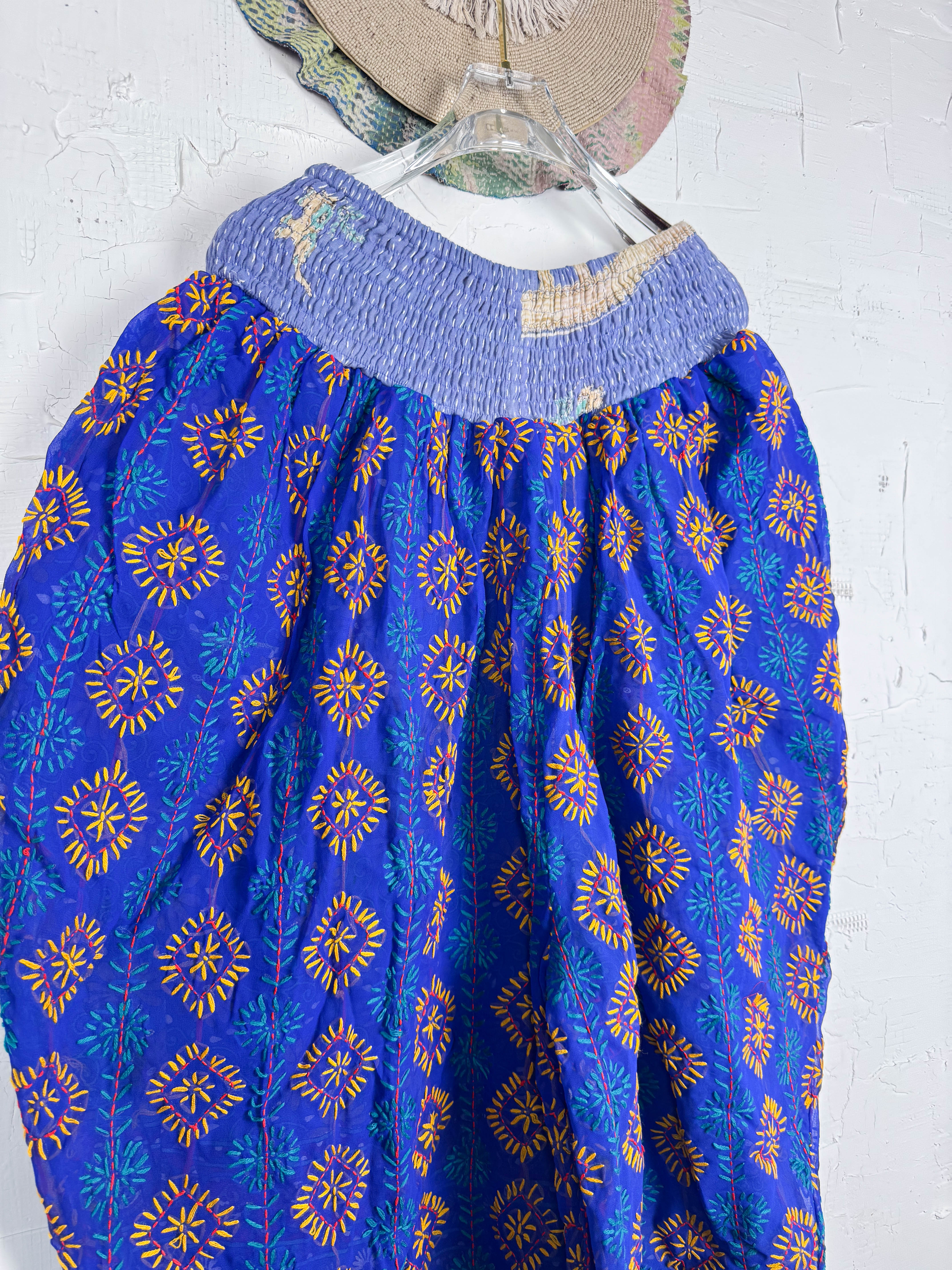 Free size harem pants embroidered- Love Protect Sustain