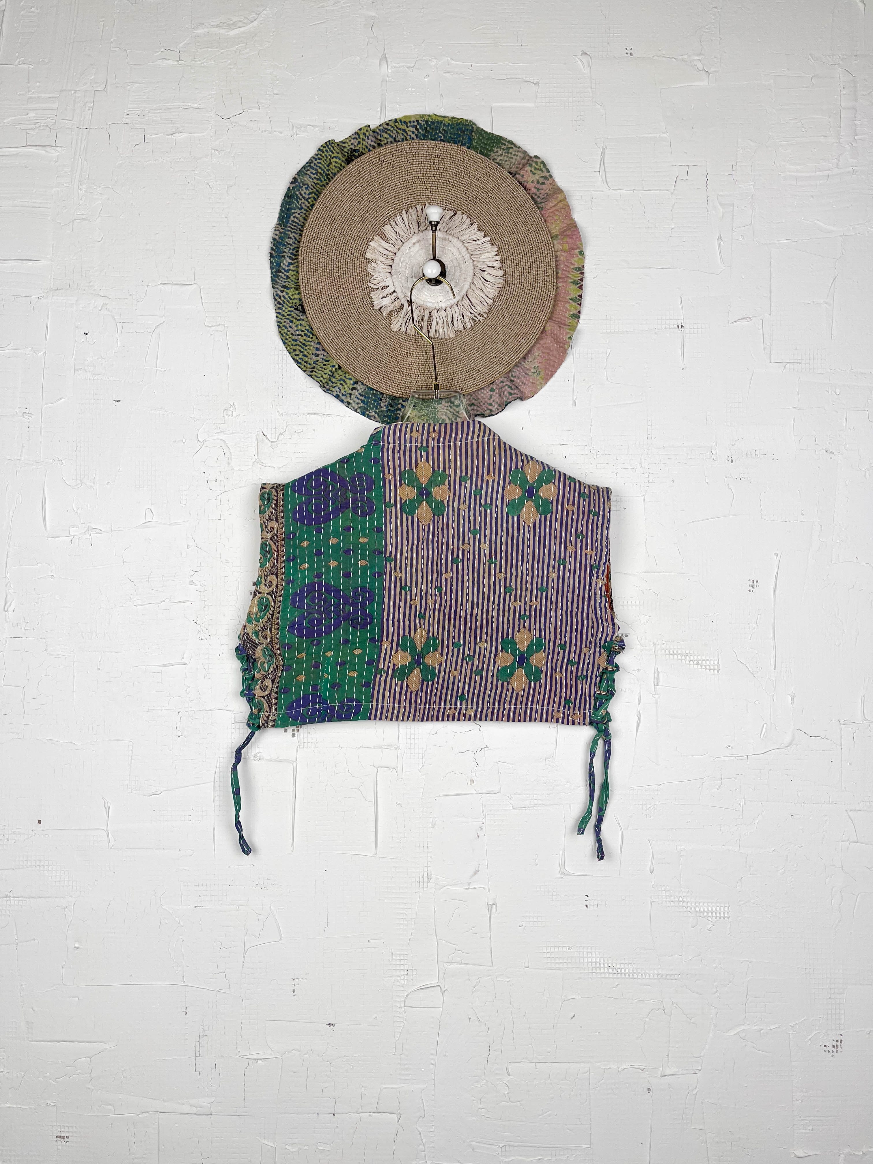 Green Blue Kantha Top - Love Protect Sustain