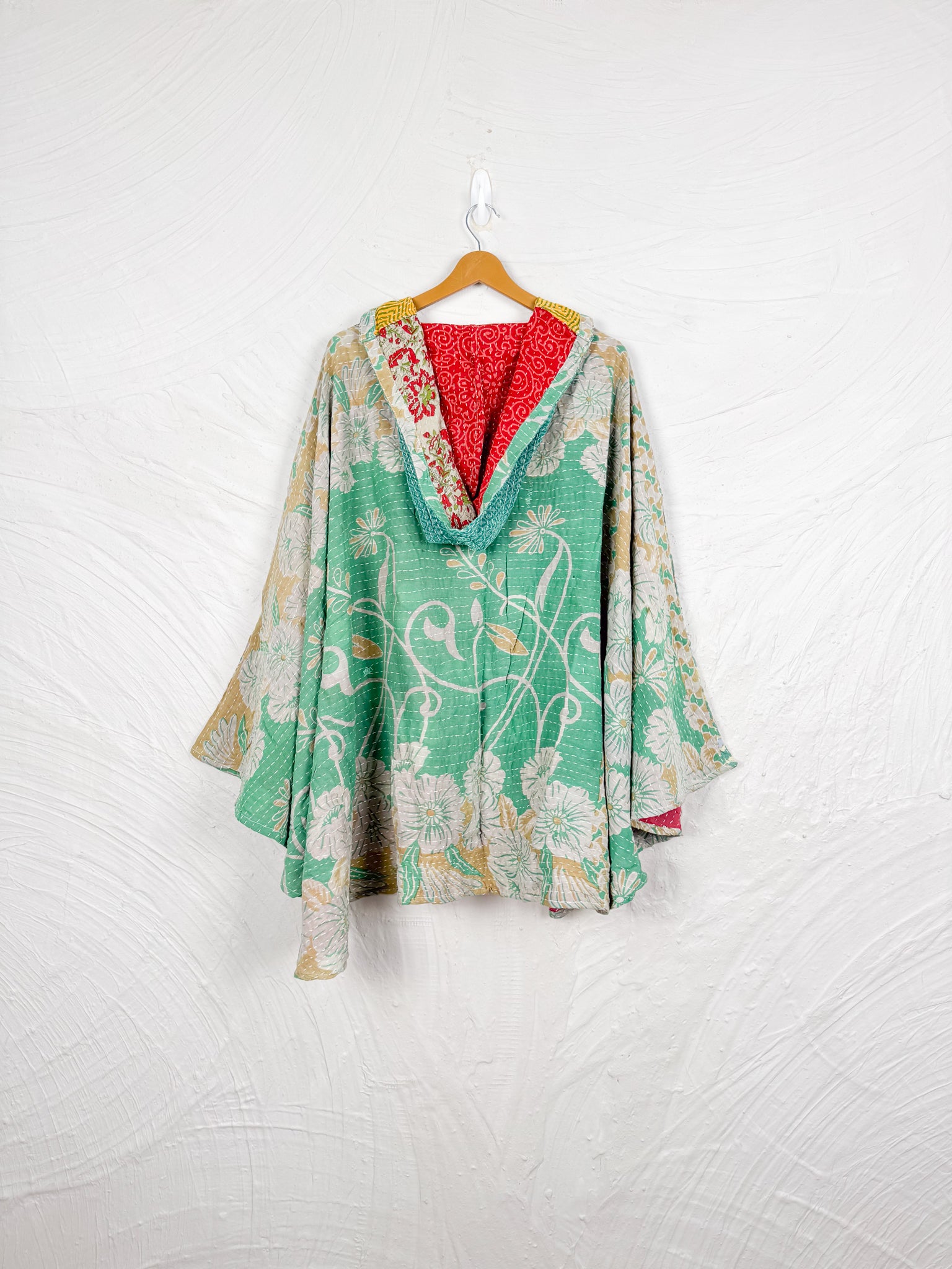 Green Boho Poncho - Love Protect Sustain