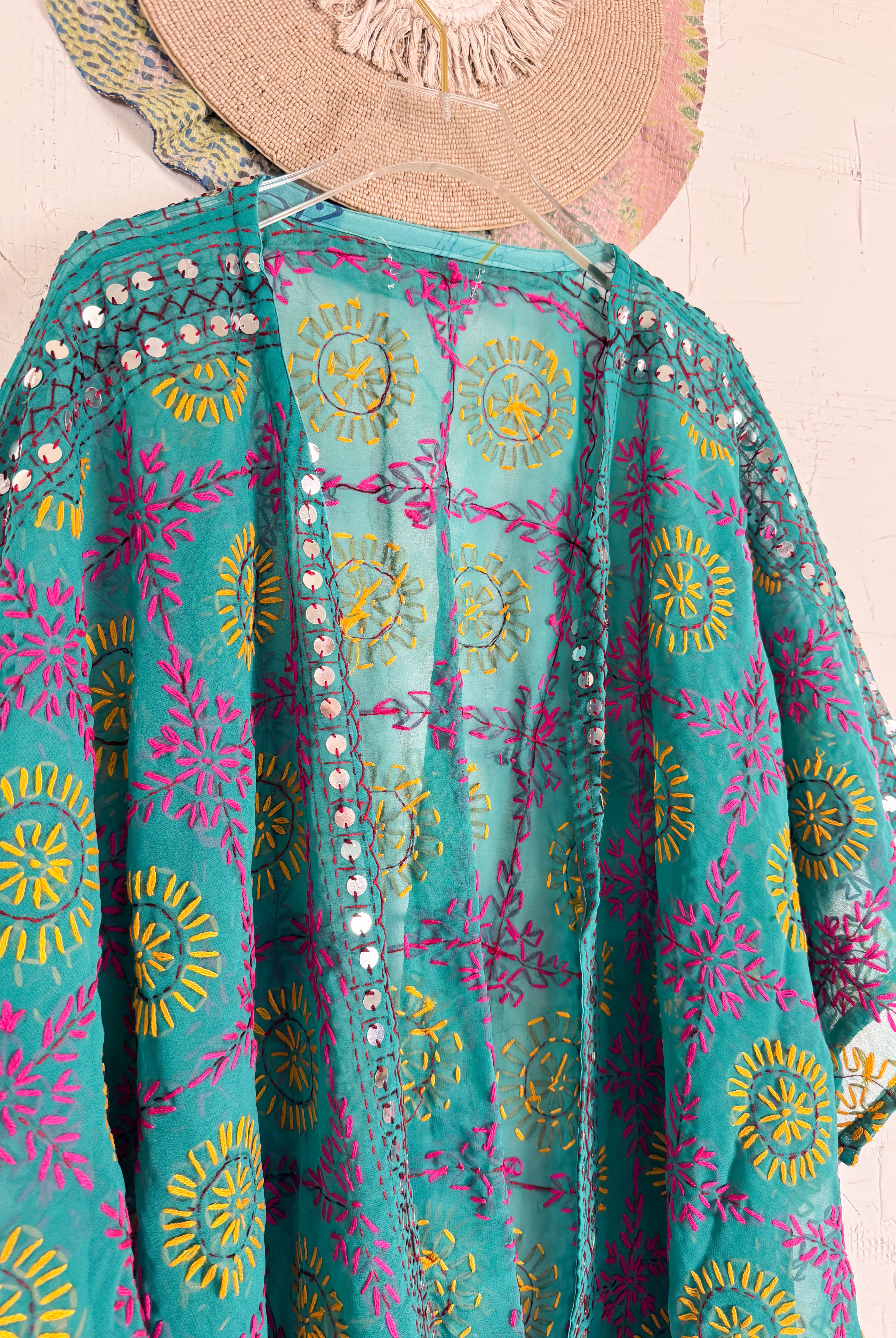 Green Floral Robe - Love Protect Sustain