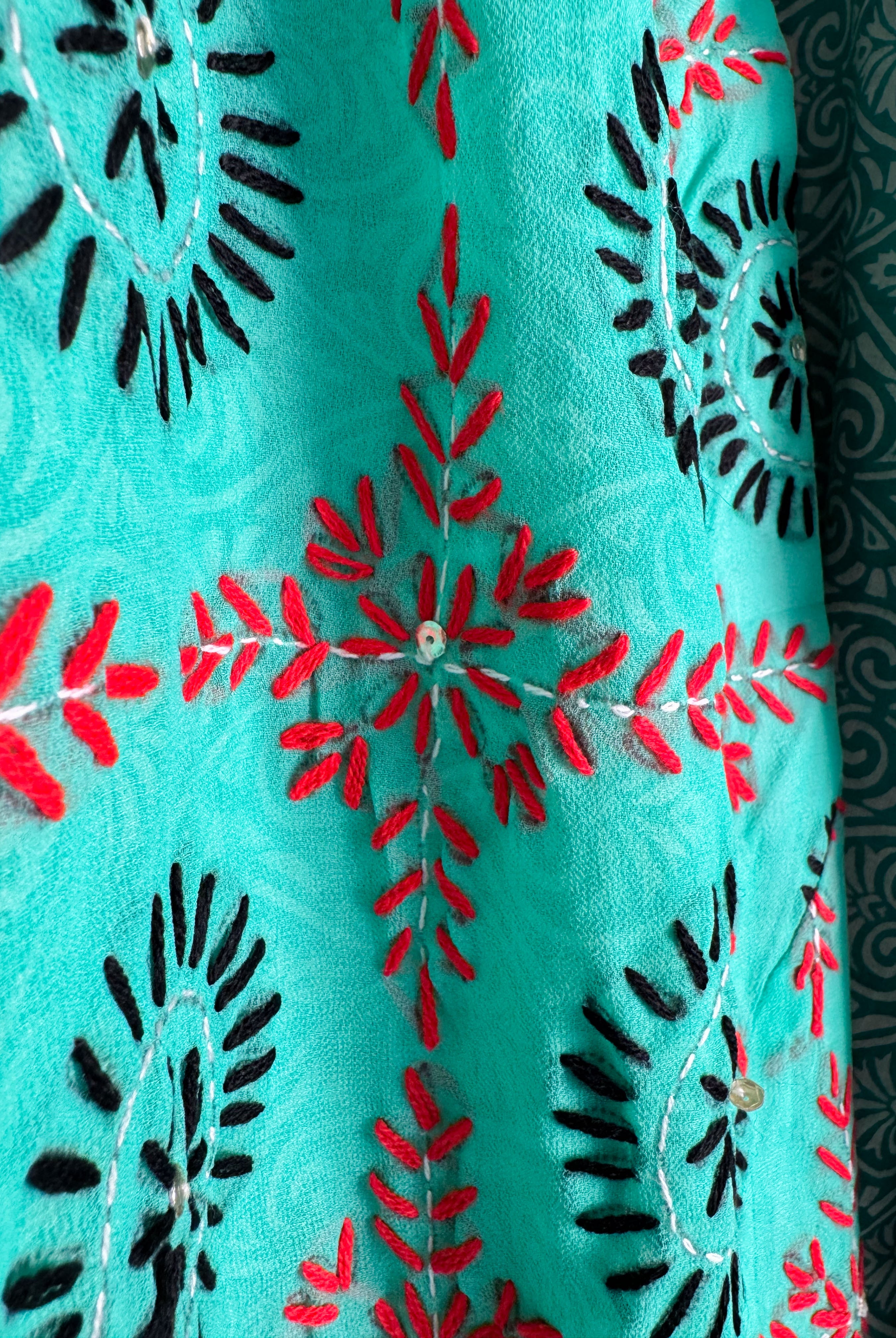 Green Floral Robe - Love Protect Sustain