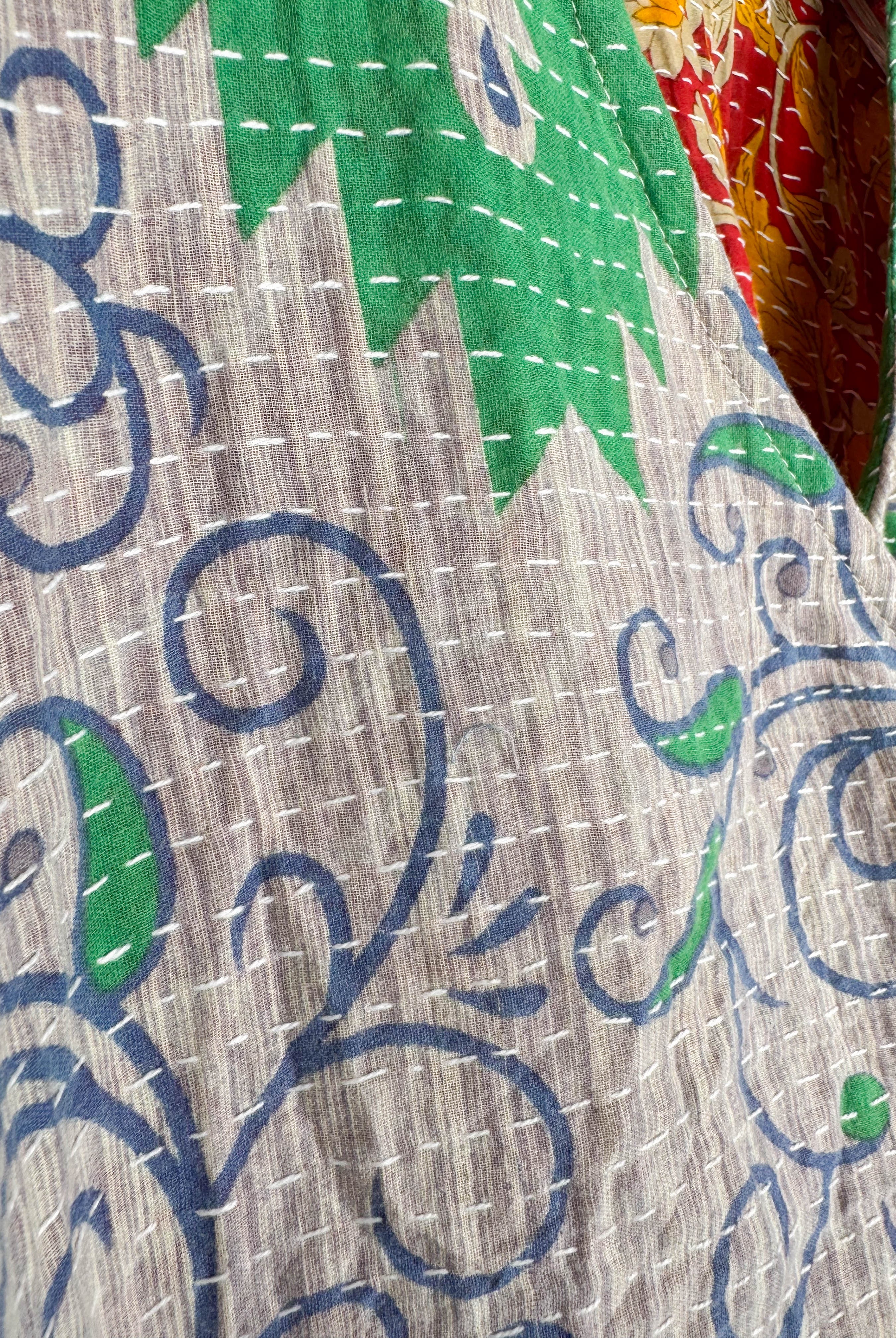 Green Kantha Dress- Love Protect Sustain