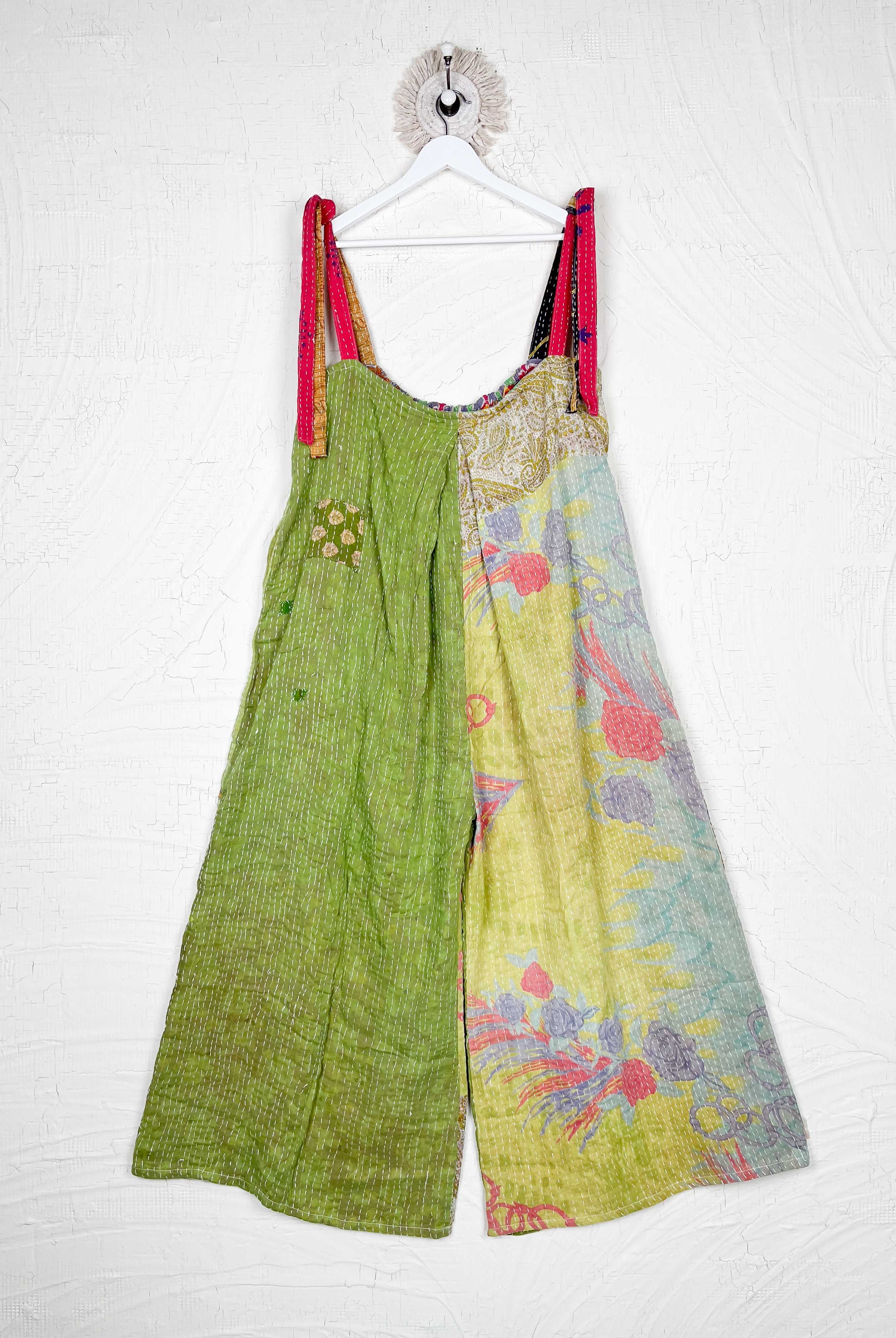 Green Kantha Jumpsuit - Love Protect Sustain