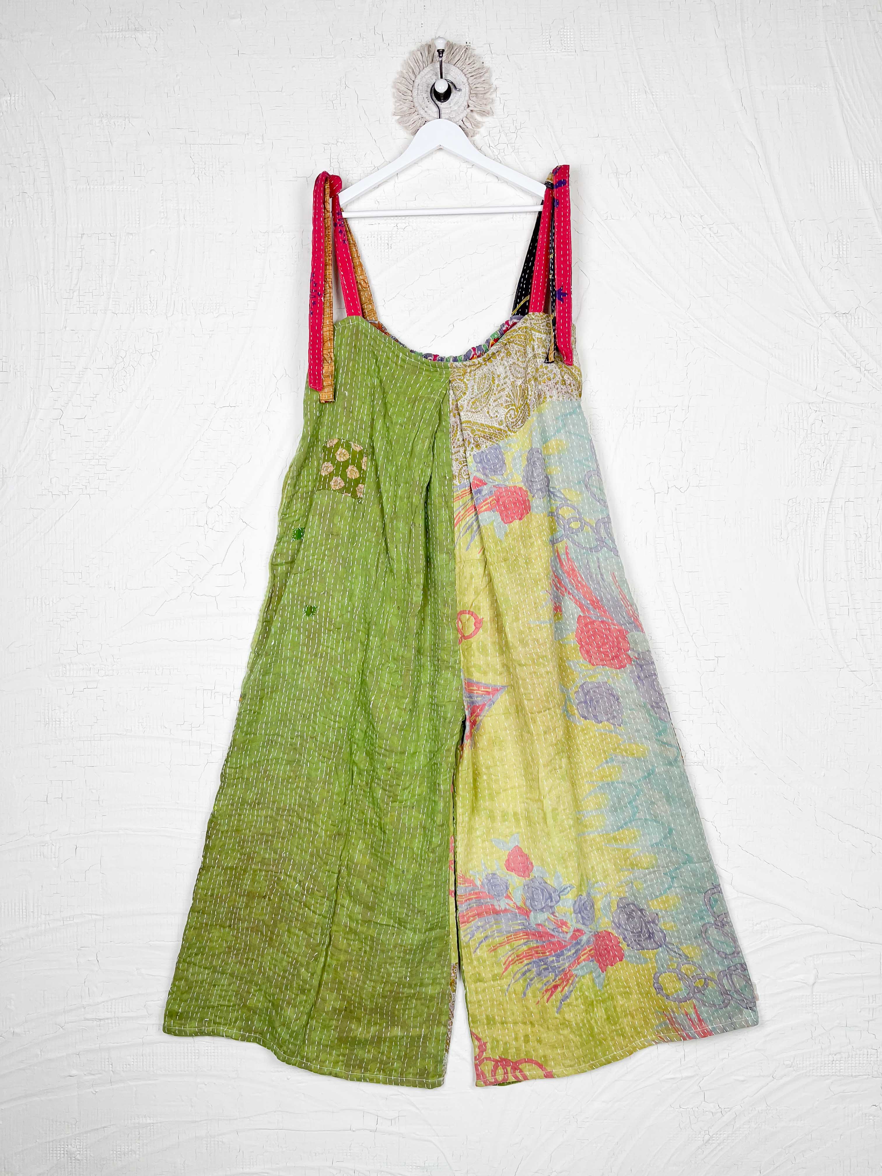 Green Kantha Jumpsuit - Love Protect Sustain
