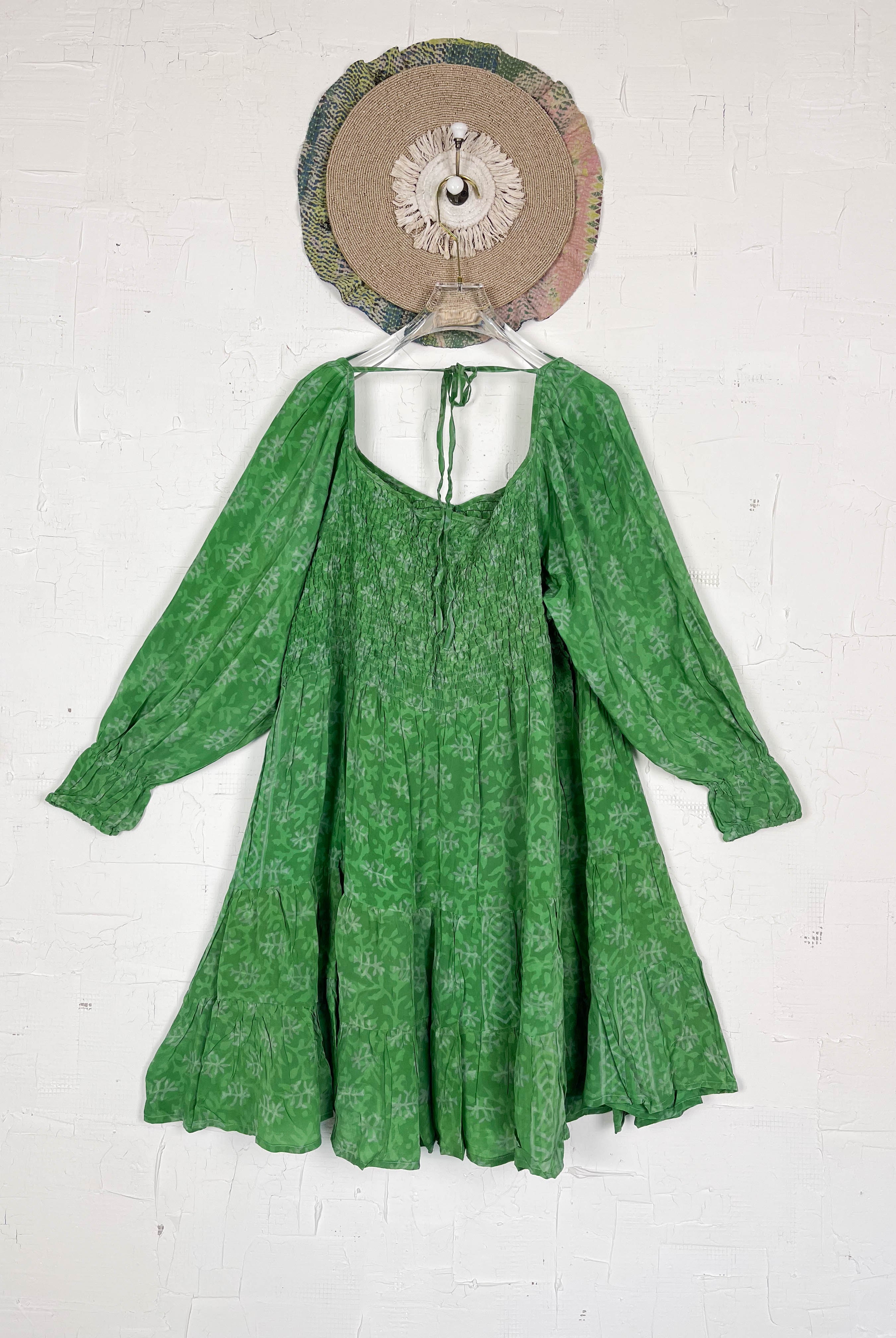 Green Silk Dress - Love Protect Sustain